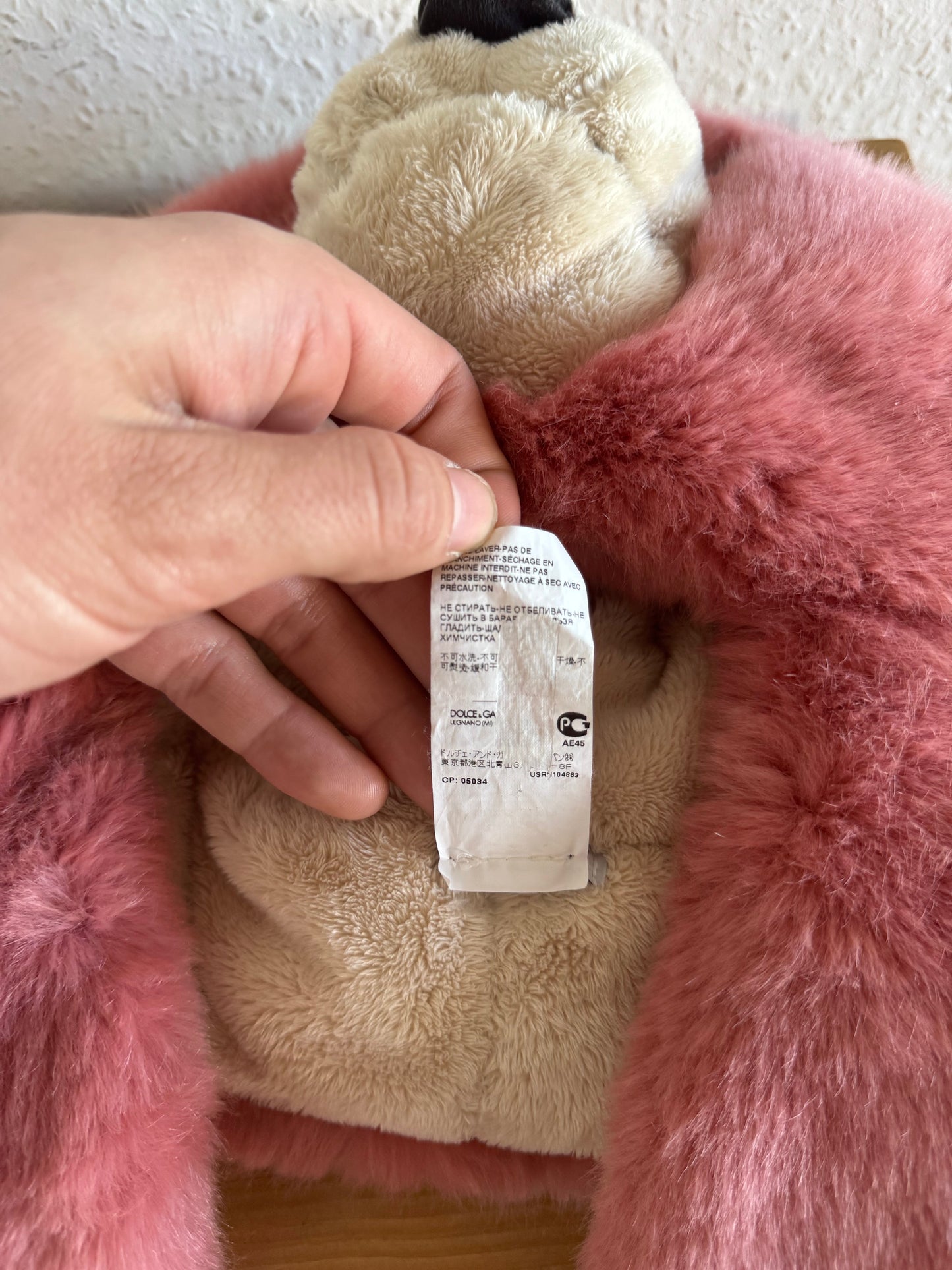 Dolce & Gabbana FW17 Pink Plush Bear Head Hat
