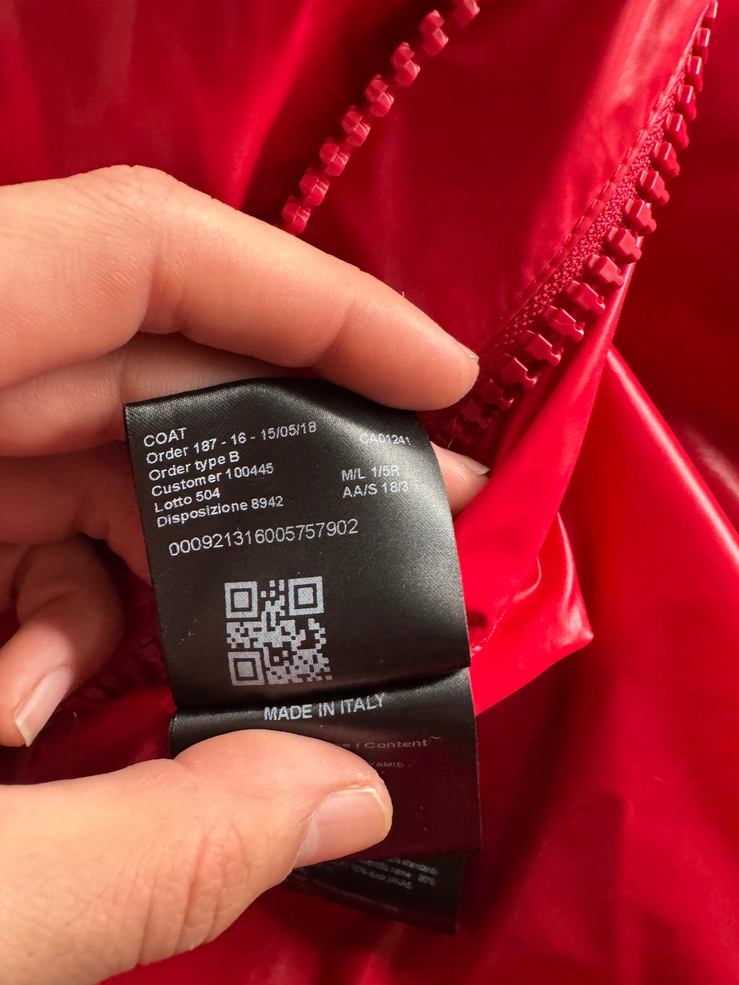 Calvin Klein 205W39NYC Red Oversized Puffer Jacket