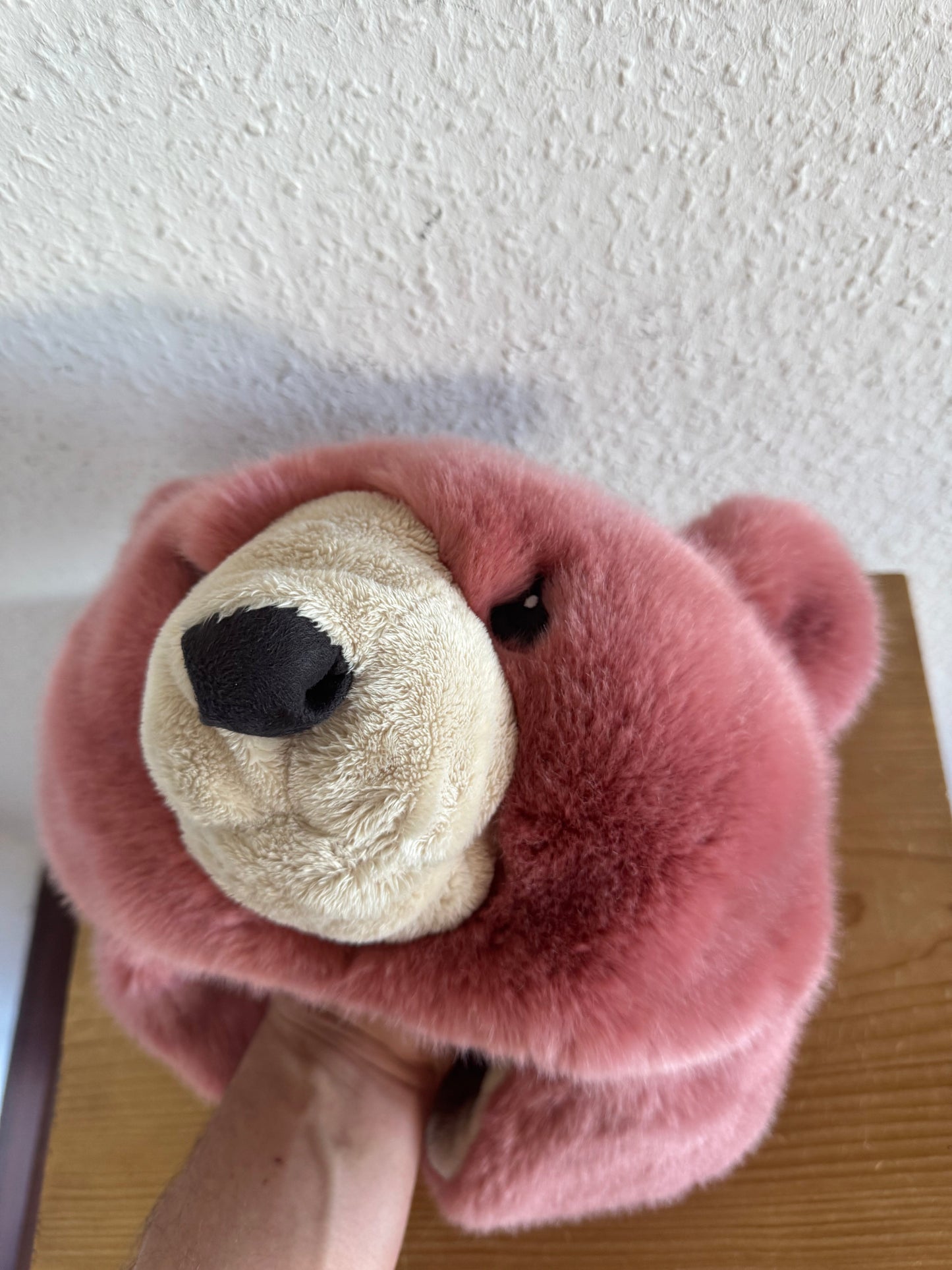 Dolce & Gabbana FW17 Pink Plush Bear Head Hat