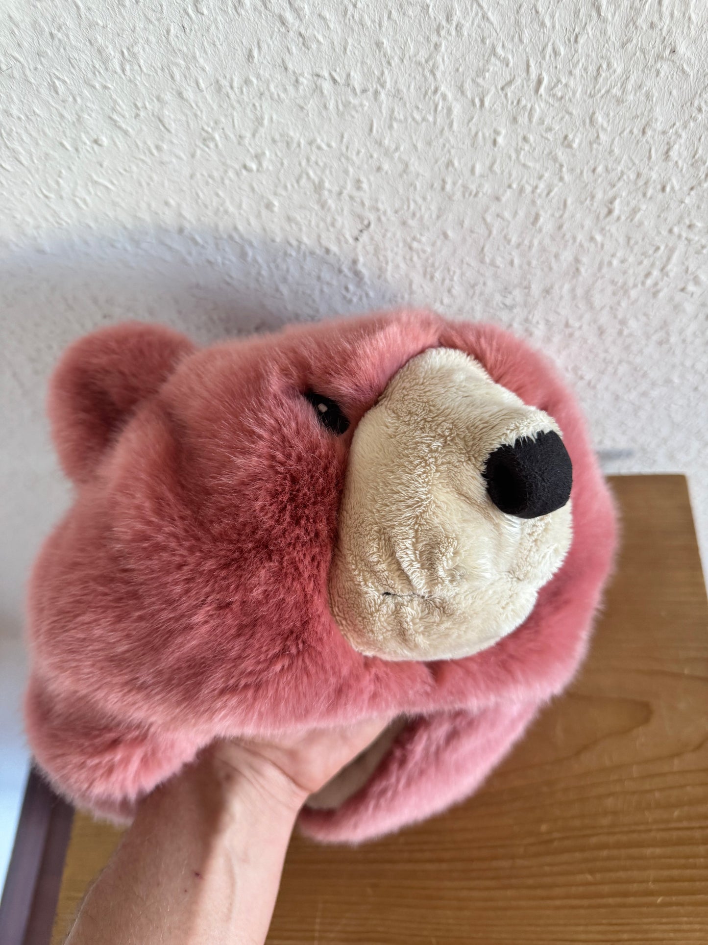 Dolce & Gabbana FW17 Pink Plush Bear Head Hat