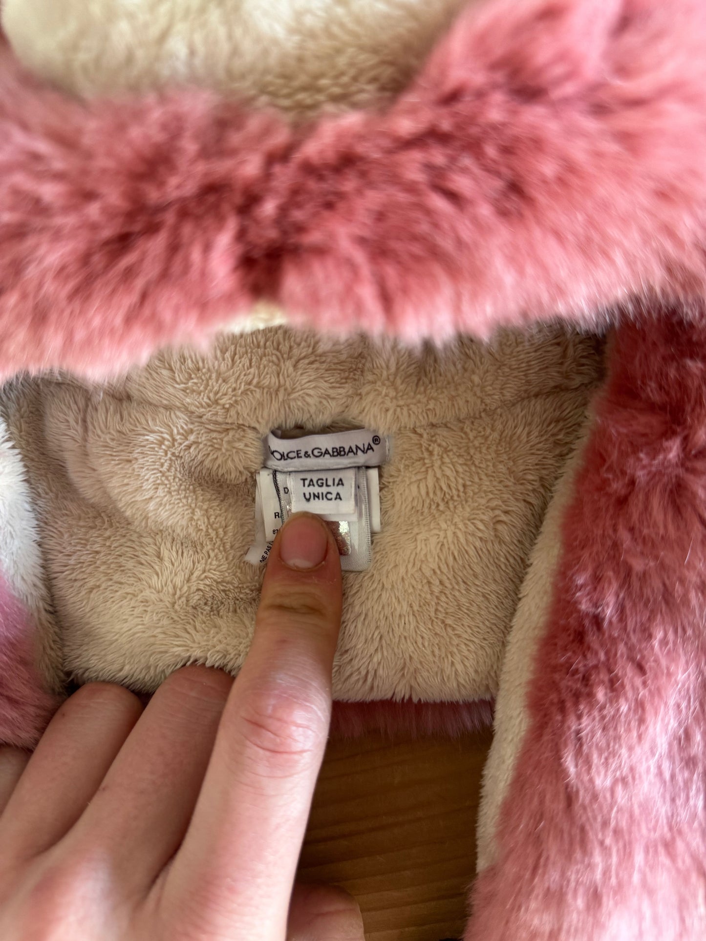 Dolce & Gabbana FW17 Pink Plush Bear Head Hat