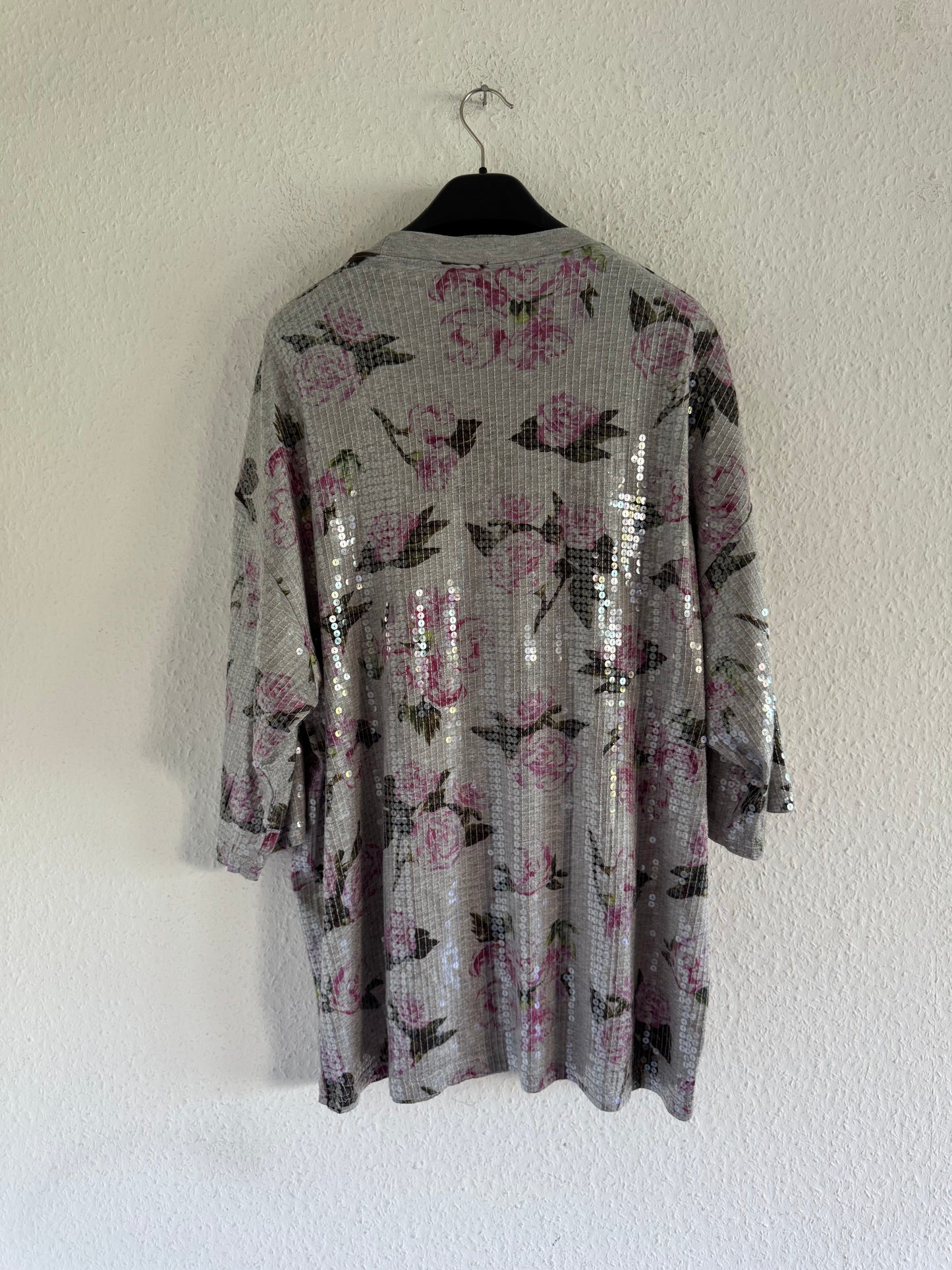 Adidas x Jeremy Scott Sequin Floral Oversized Long Shirt Dress