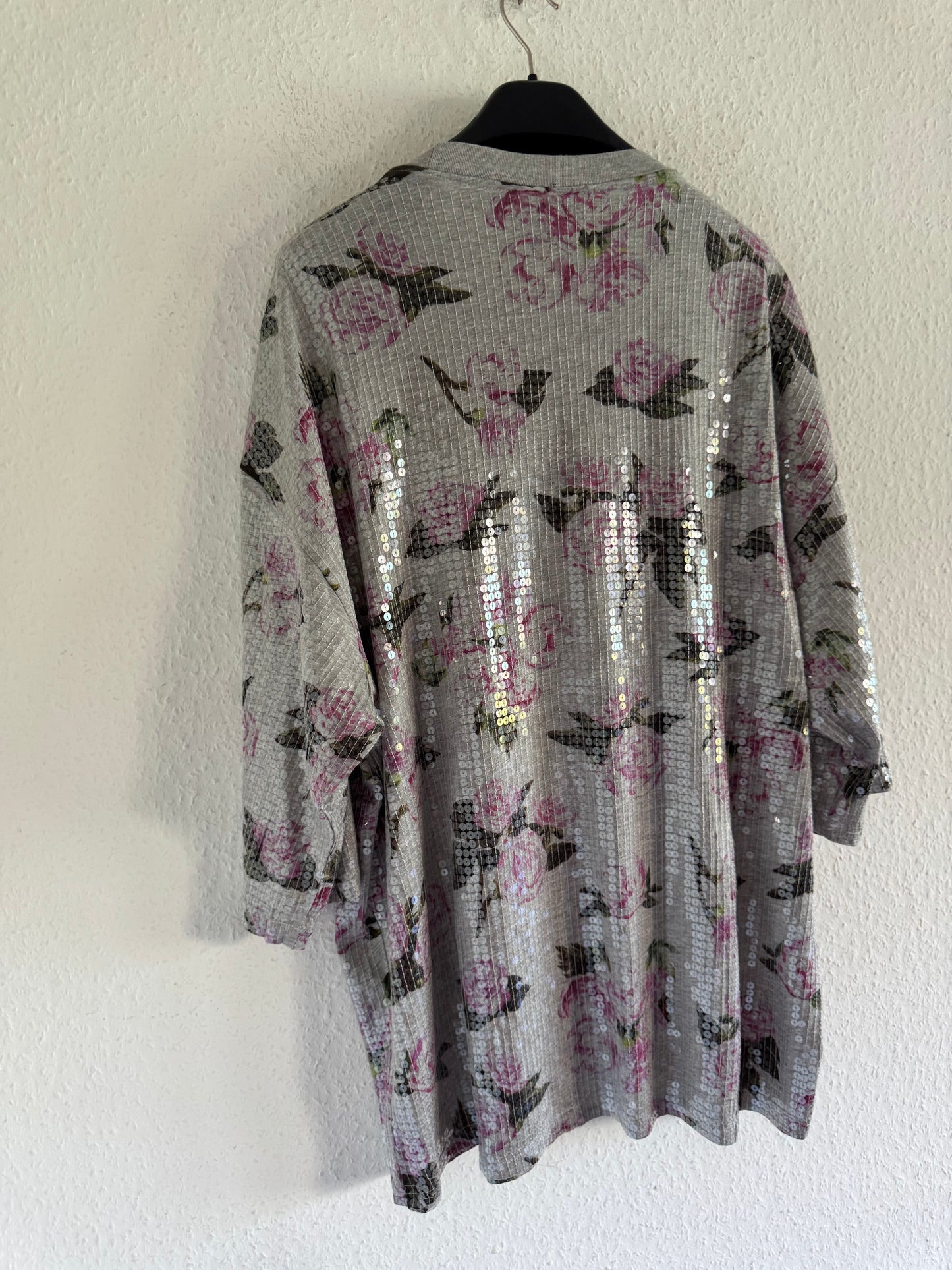 Adidas x Jeremy Scott Sequin Floral Oversized Long Shirt Dress