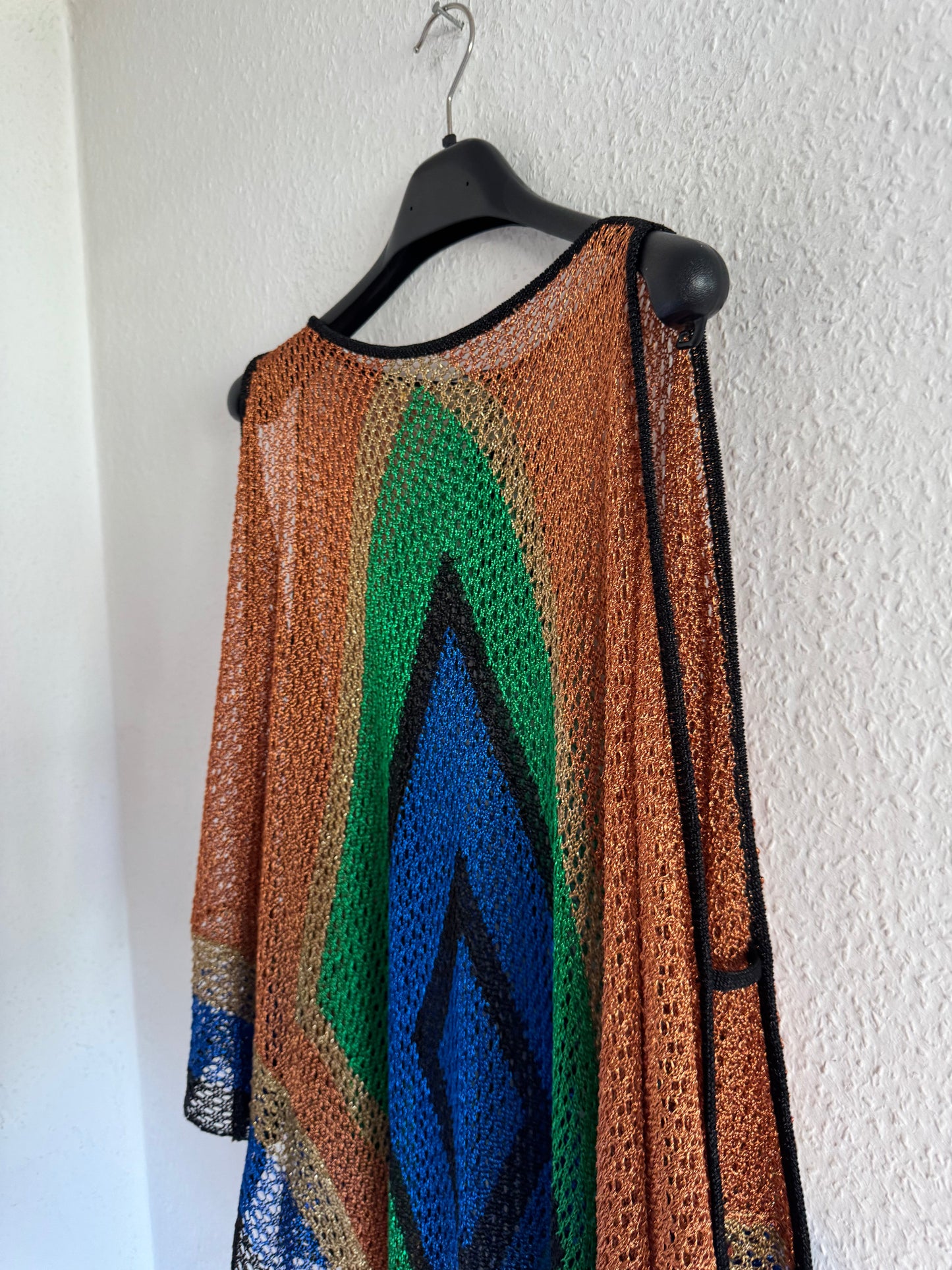 Balmain SS17 Runway Lurex Crochet Poncho