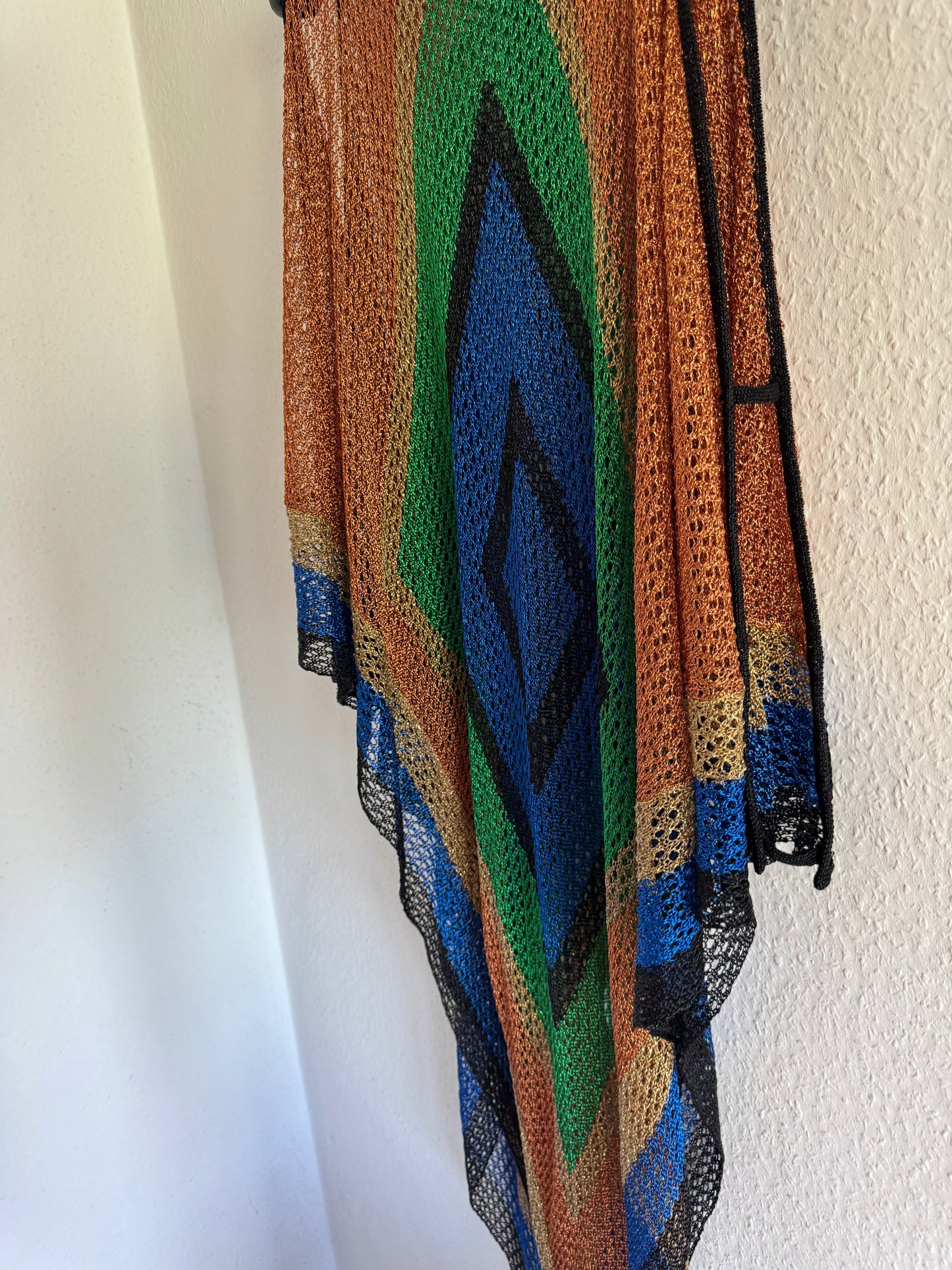 Balmain SS17 Runway Lurex Crochet Poncho
