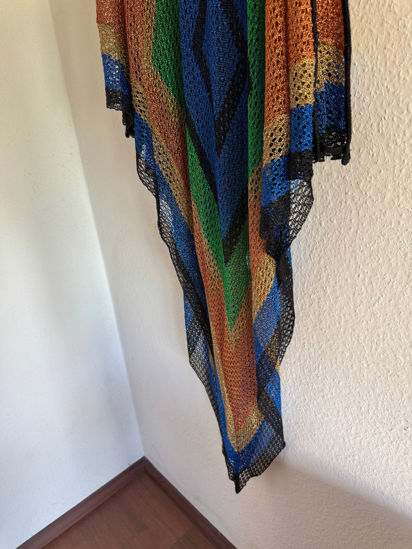 Balmain SS17 Runway Lurex Crochet Poncho