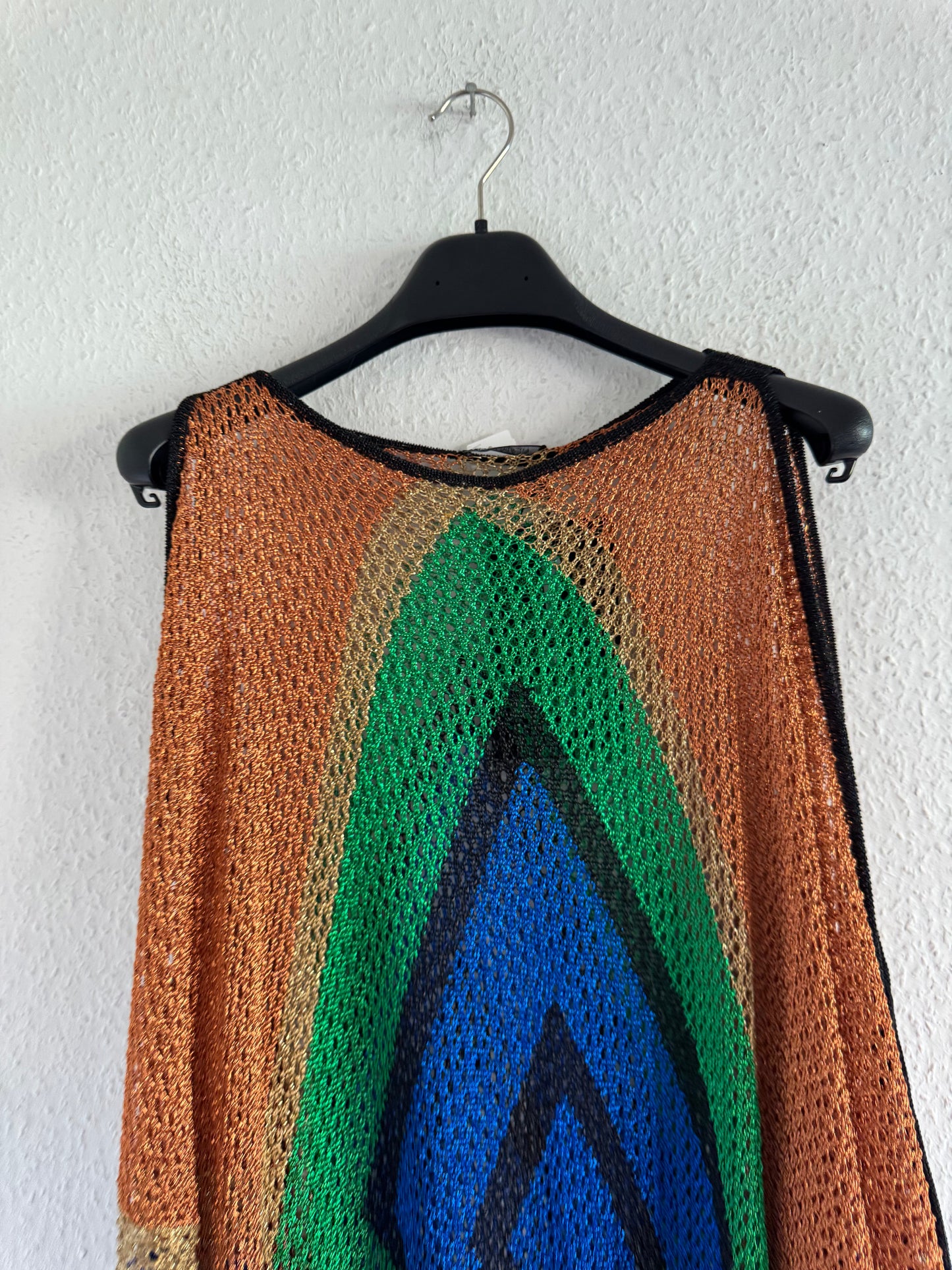 Balmain SS17 Runway Lurex Crochet Poncho