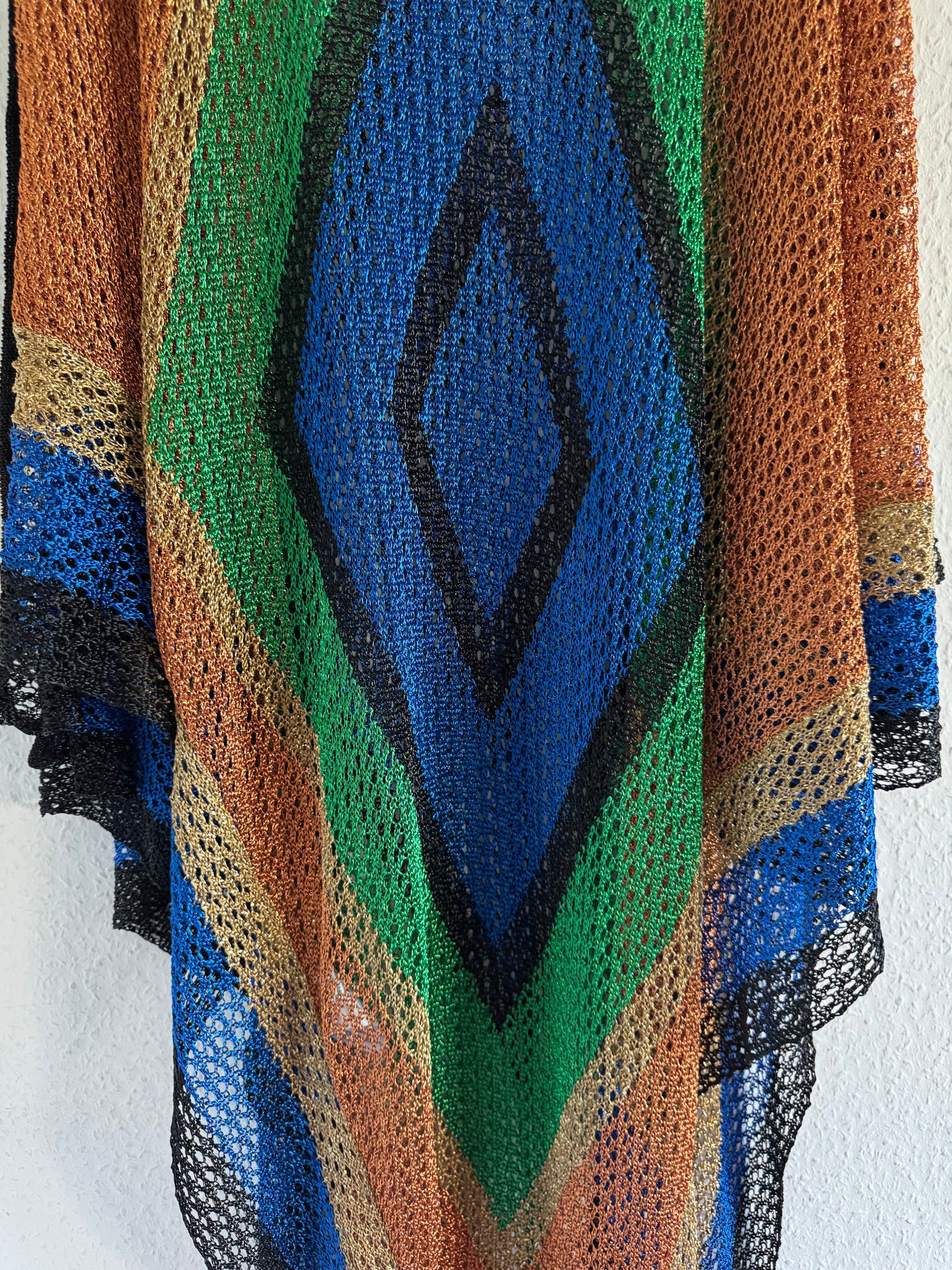 Balmain SS17 Runway Lurex Crochet Poncho