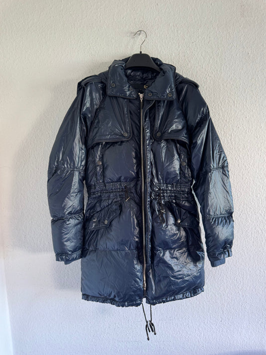Just Cavalli Glossy Down Fur Trim Puffer Coat