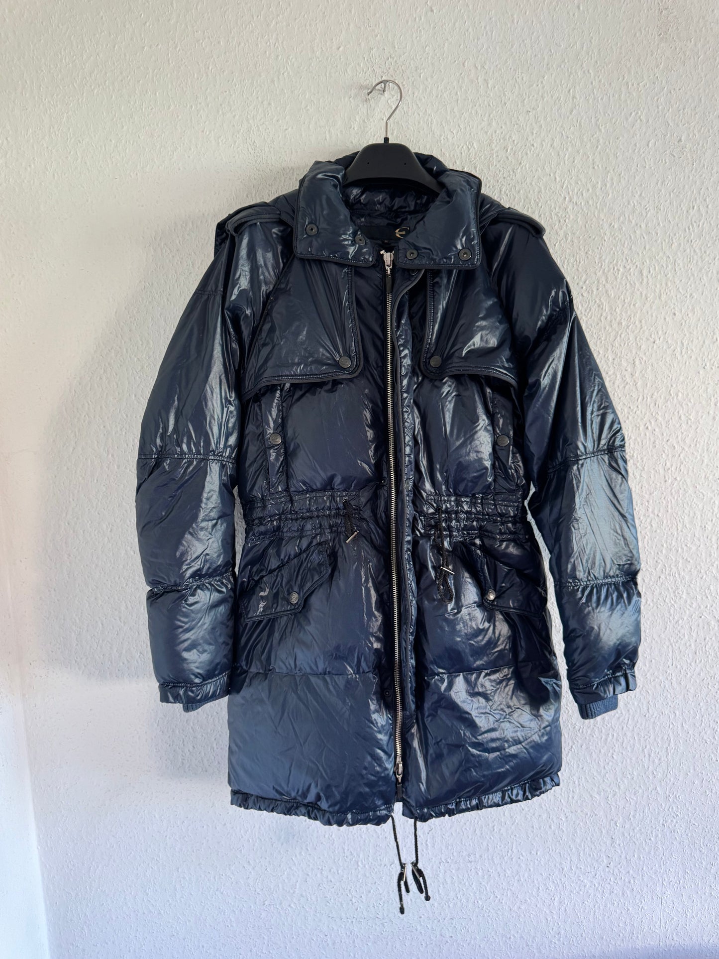 Just Cavalli Glossy Down Fur Trim Puffer Coat