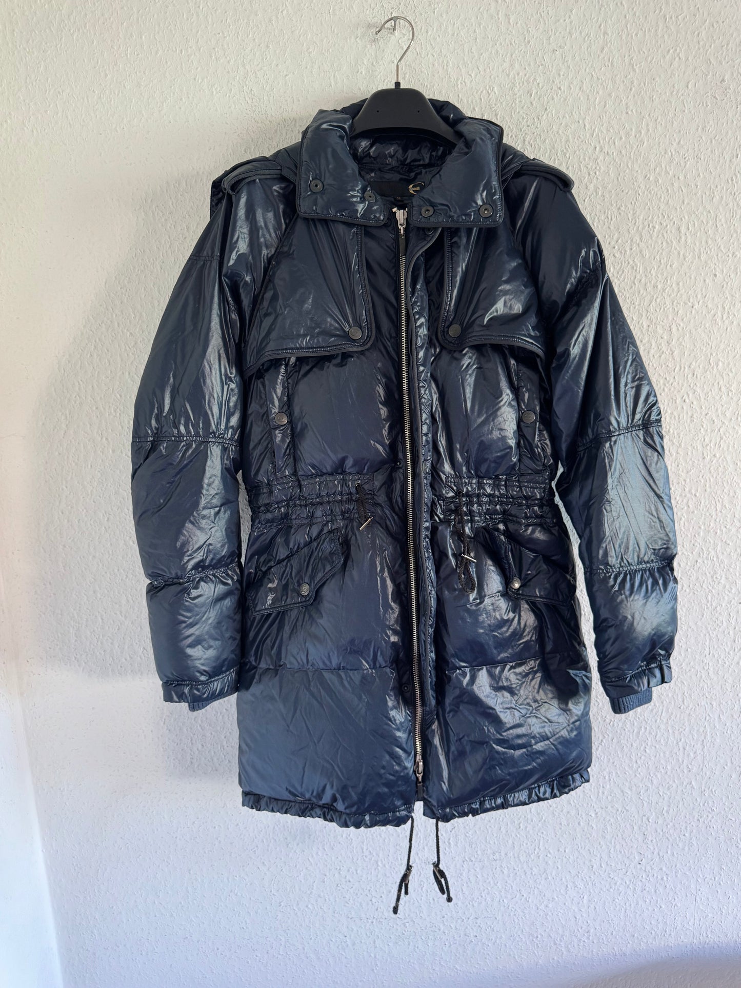 Just Cavalli Glossy Down Fur Trim Puffer Coat