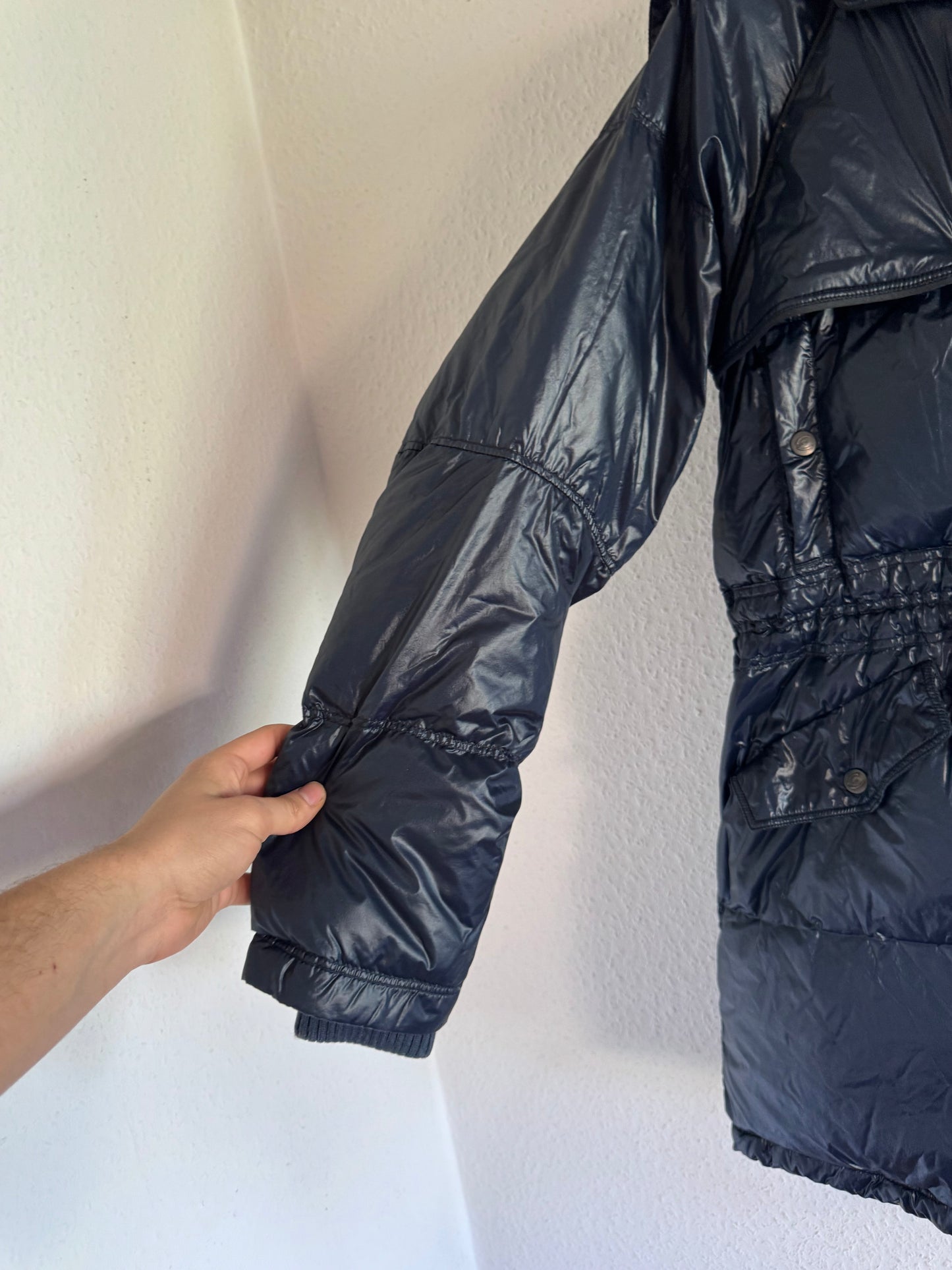 Just Cavalli Glossy Down Fur Trim Puffer Coat