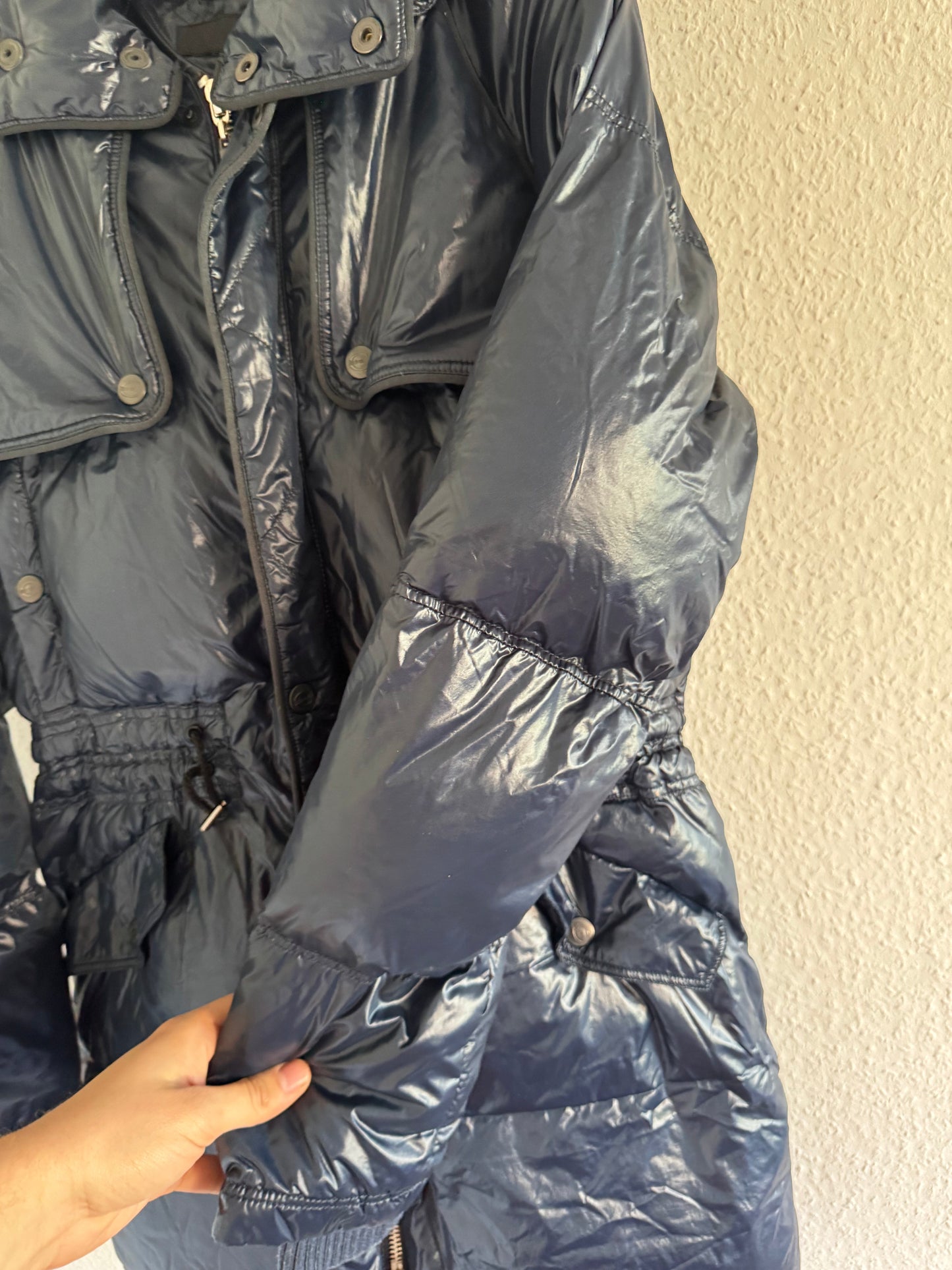 Just Cavalli Glossy Down Fur Trim Puffer Coat