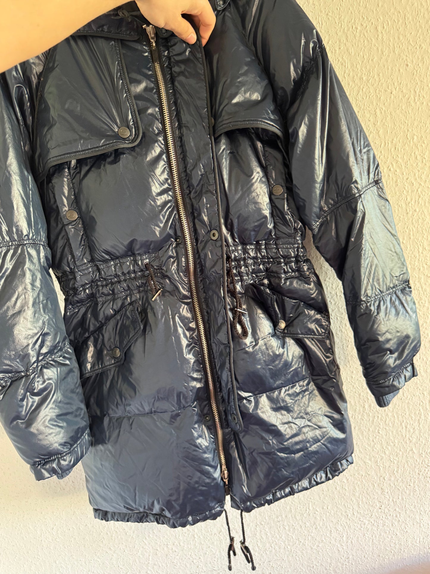 Just Cavalli Glossy Down Fur Trim Puffer Coat