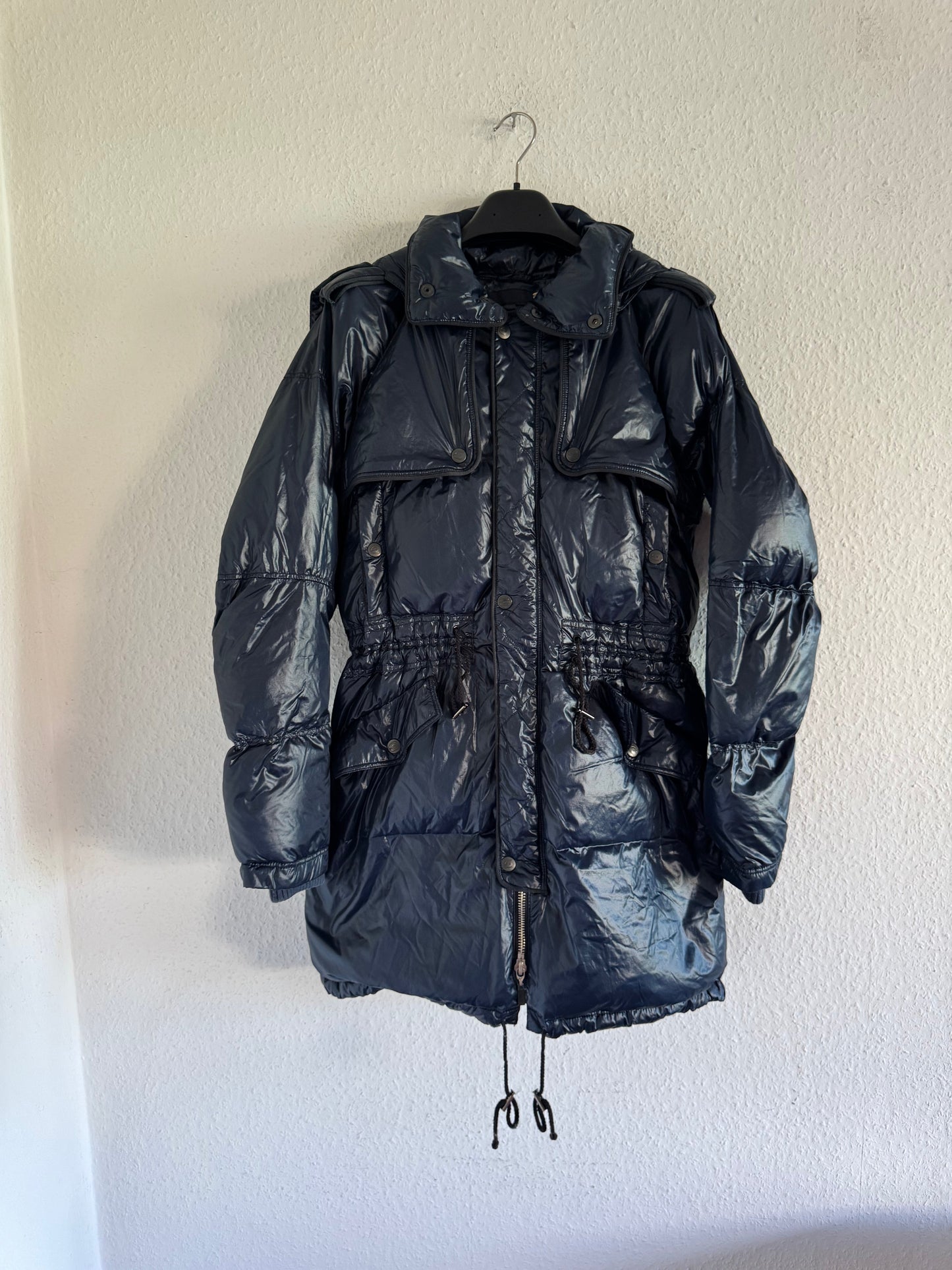 Just Cavalli Glossy Down Fur Trim Puffer Coat