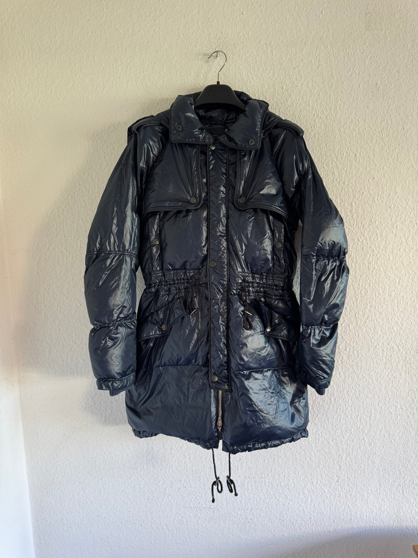 Just Cavalli Glossy Down Fur Trim Puffer Coat