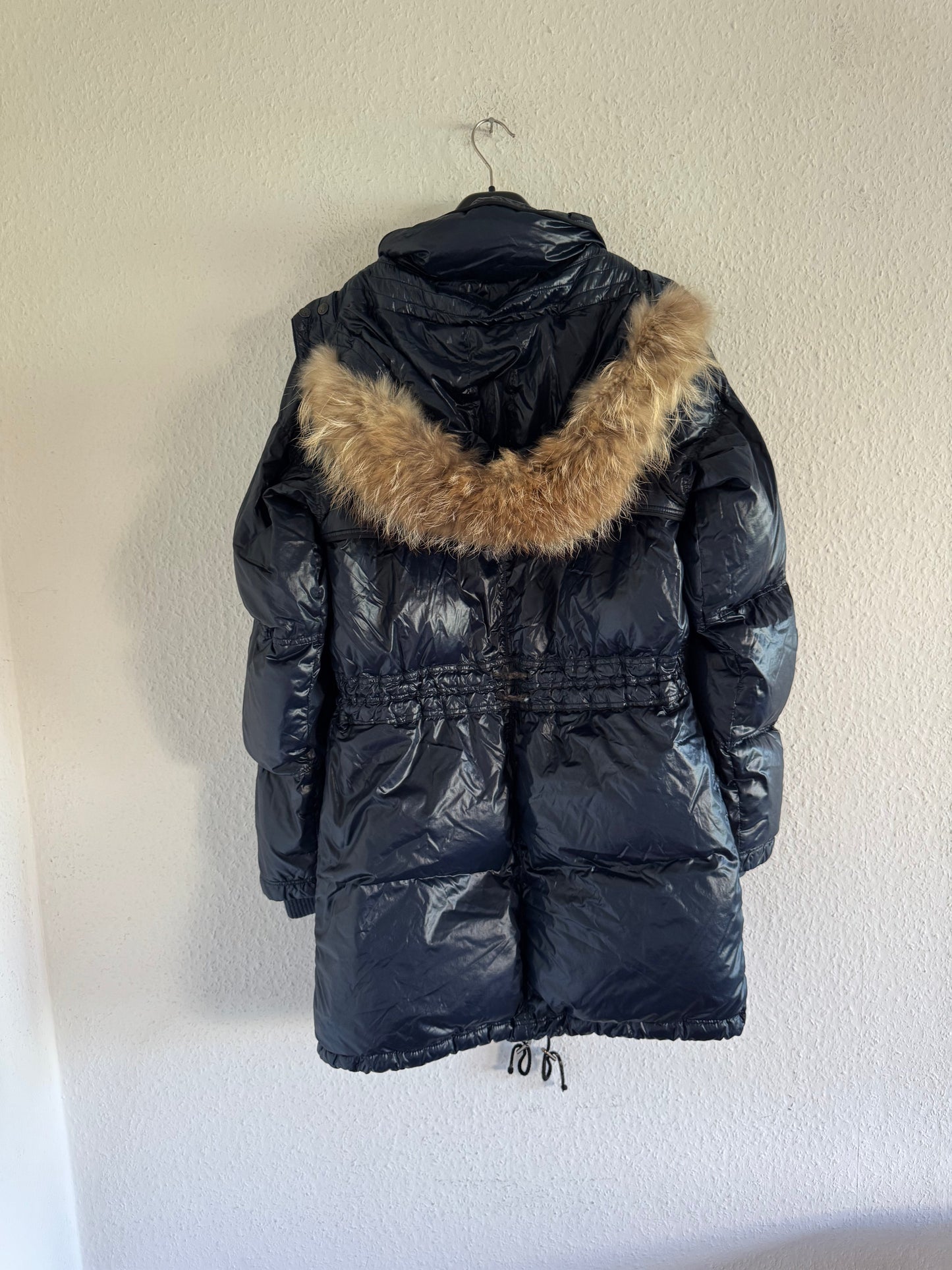 Just Cavalli Glossy Down Fur Trim Puffer Coat