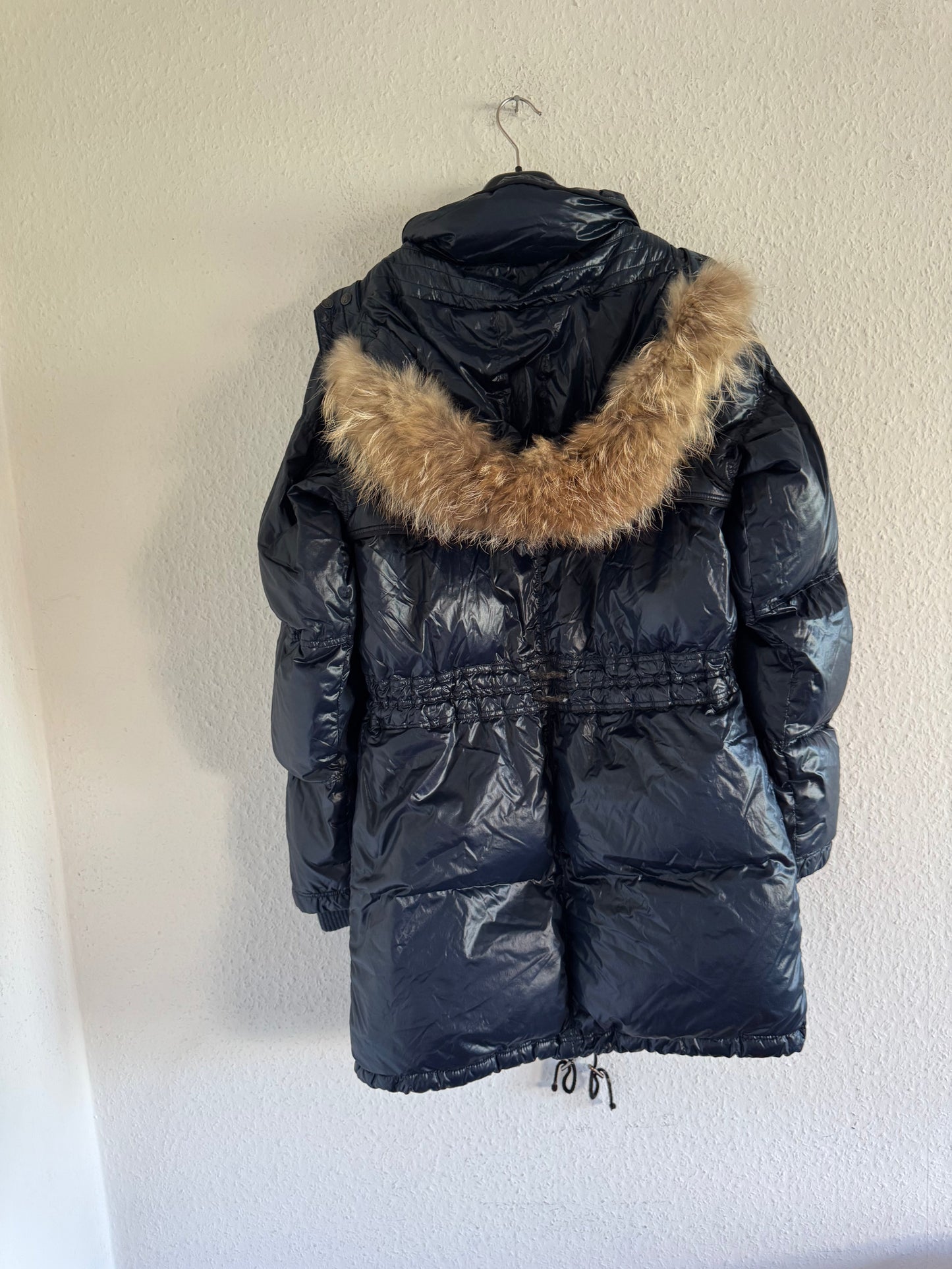 Just Cavalli Glossy Down Fur Trim Puffer Coat