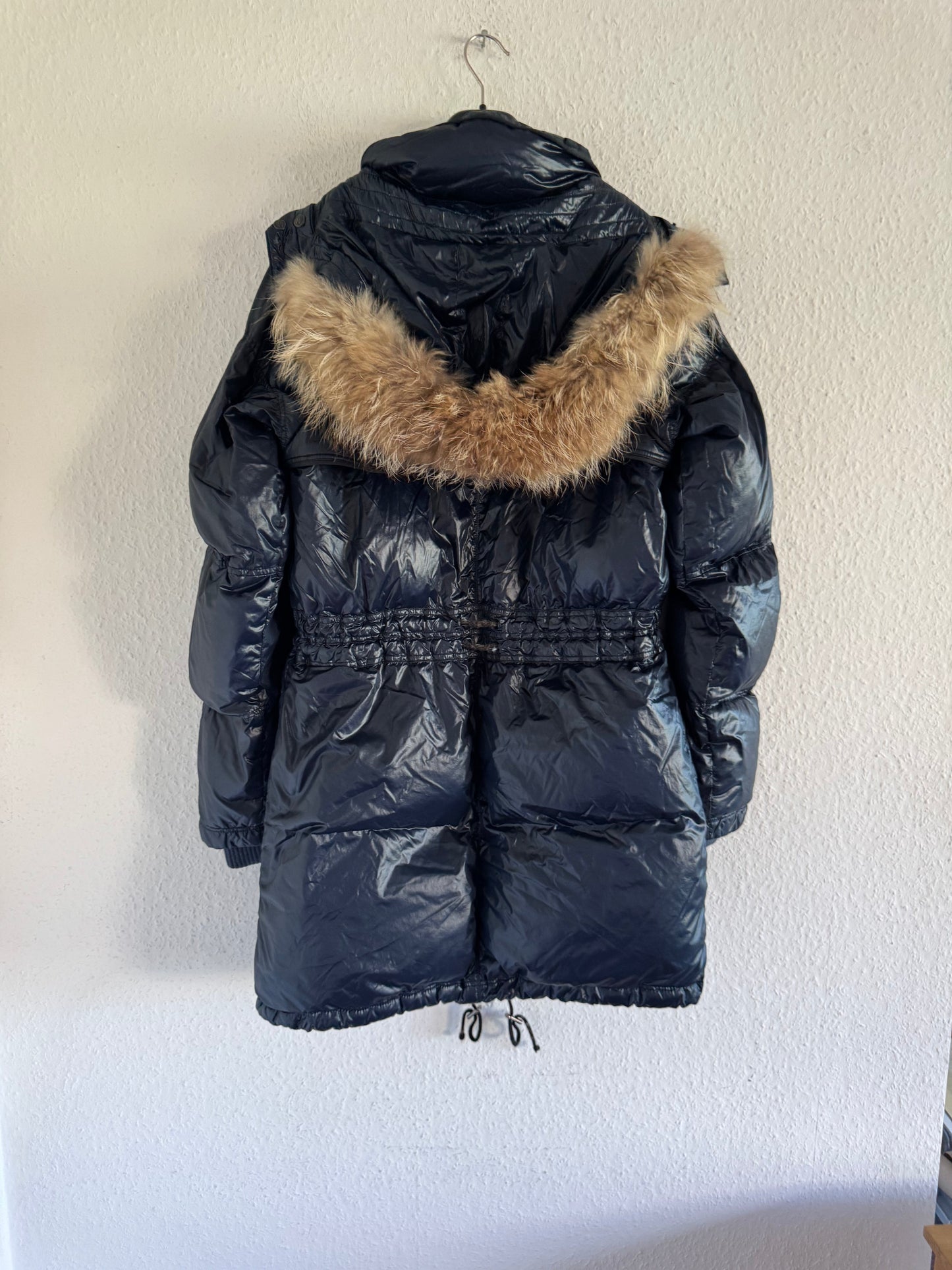 Just Cavalli Glossy Down Fur Trim Puffer Coat