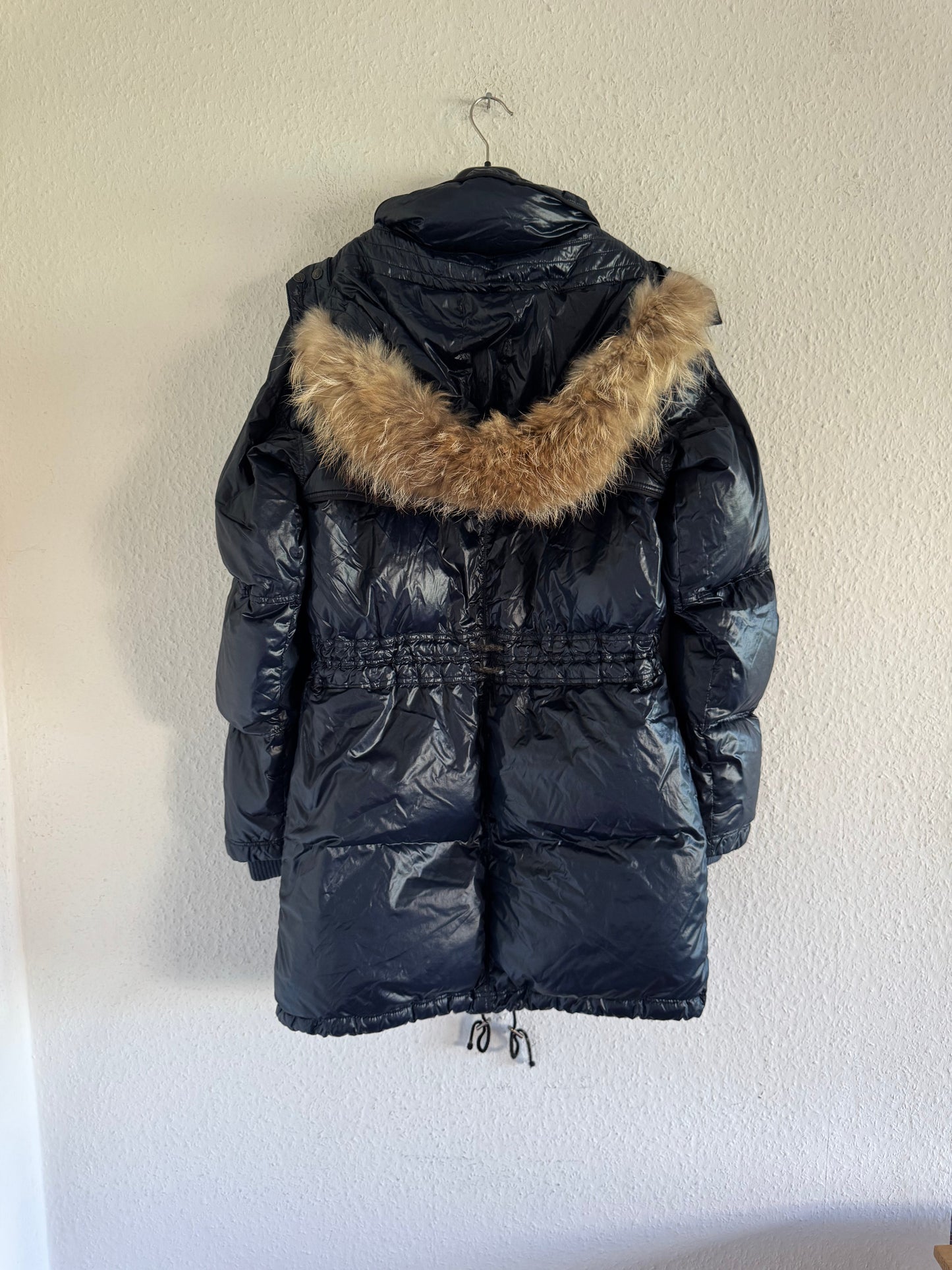 Just Cavalli Glossy Down Fur Trim Puffer Coat