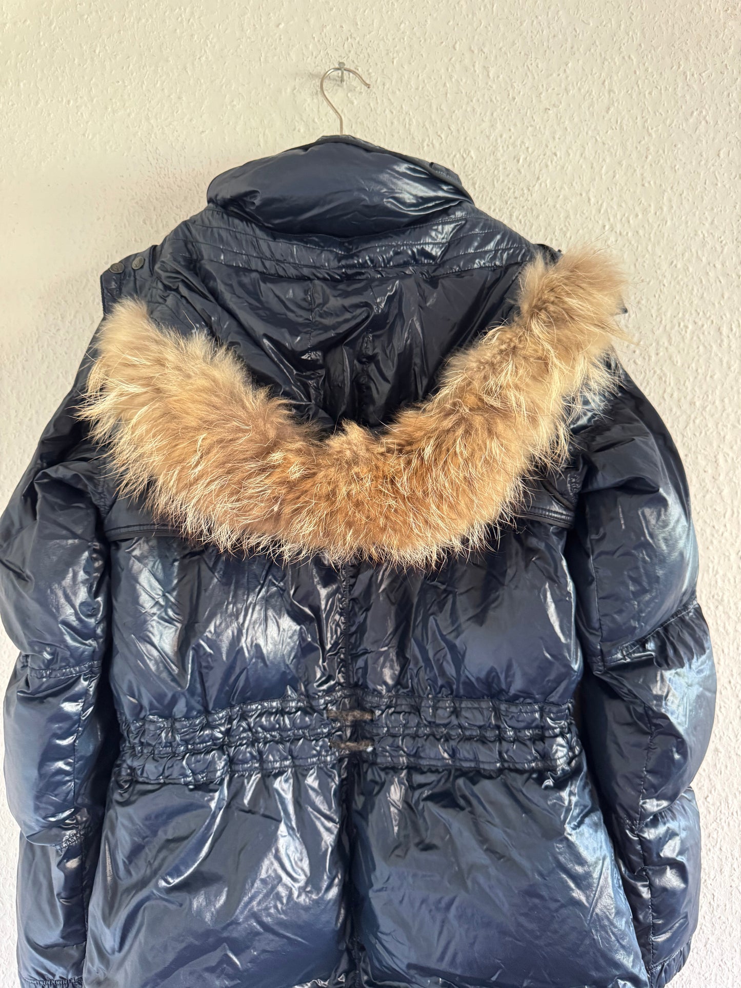 Just Cavalli Glossy Down Fur Trim Puffer Coat