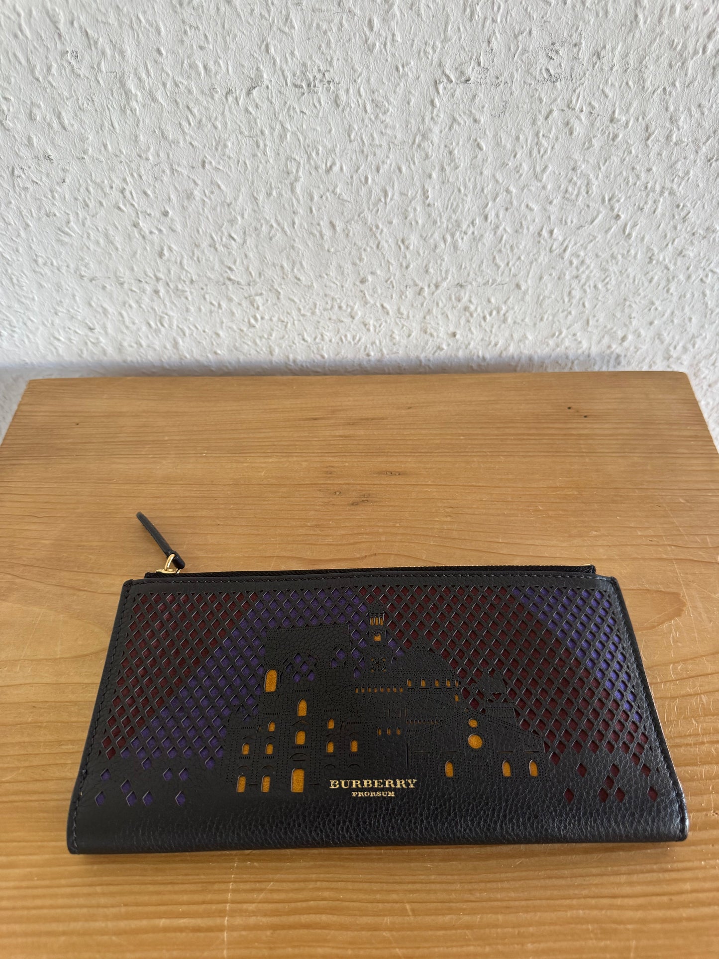 Burberry Prorsum Perforated Graphic Leather Wallet