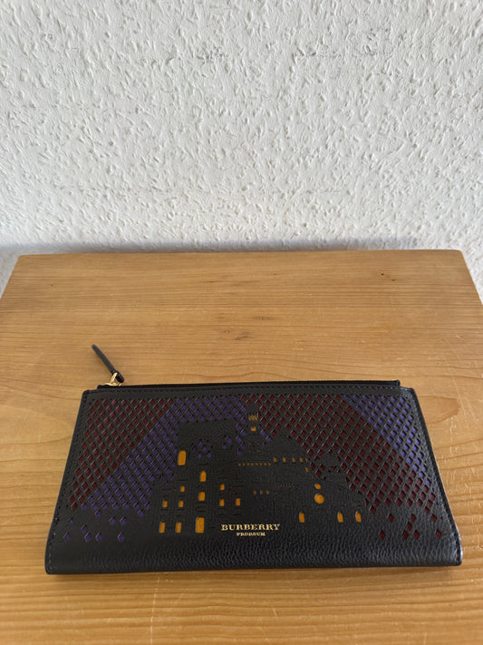 Burberry Prorsum Perforated Graphic Leather Wallet