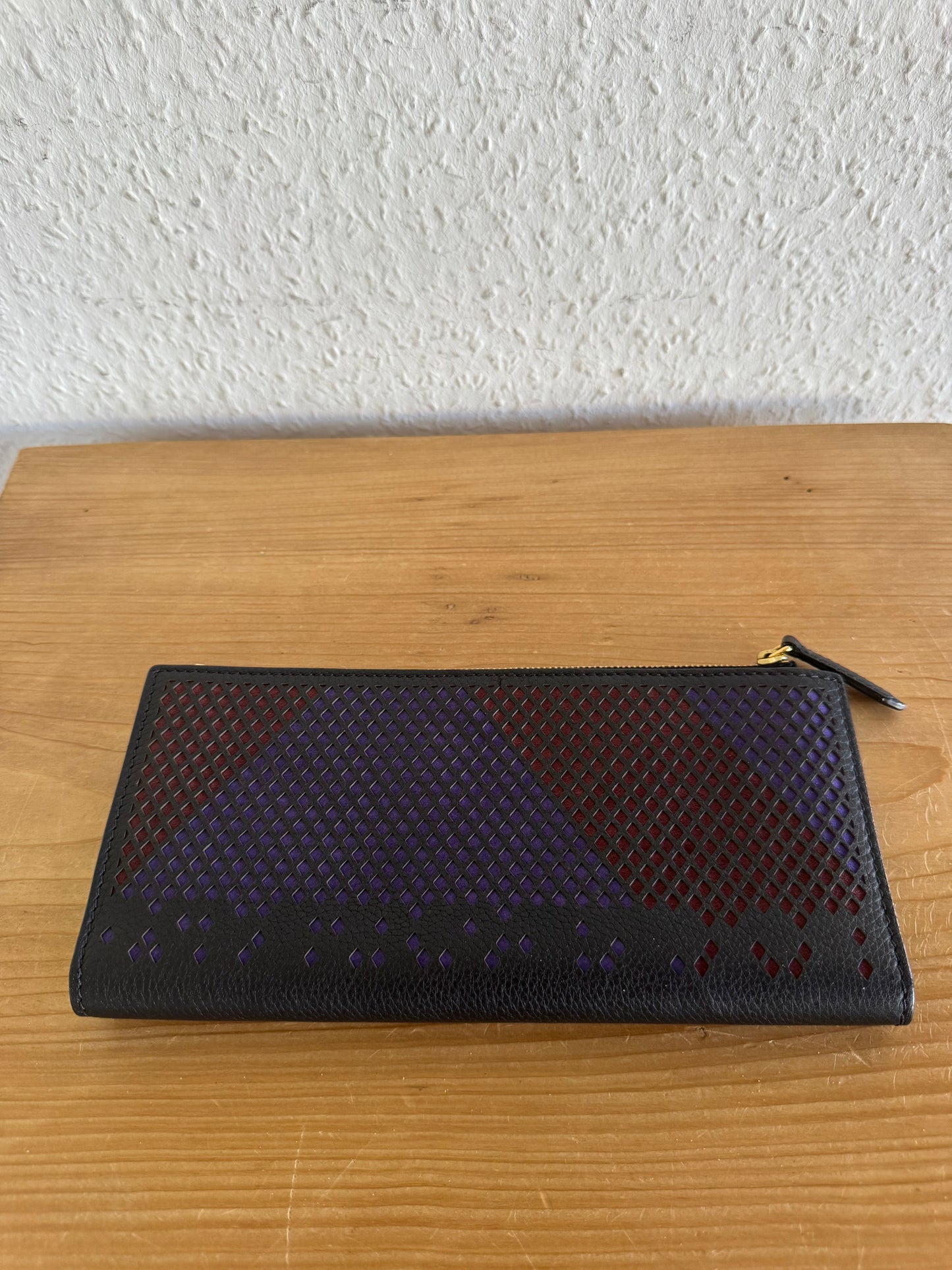 Burberry Prorsum Perforated Graphic Leather Wallet