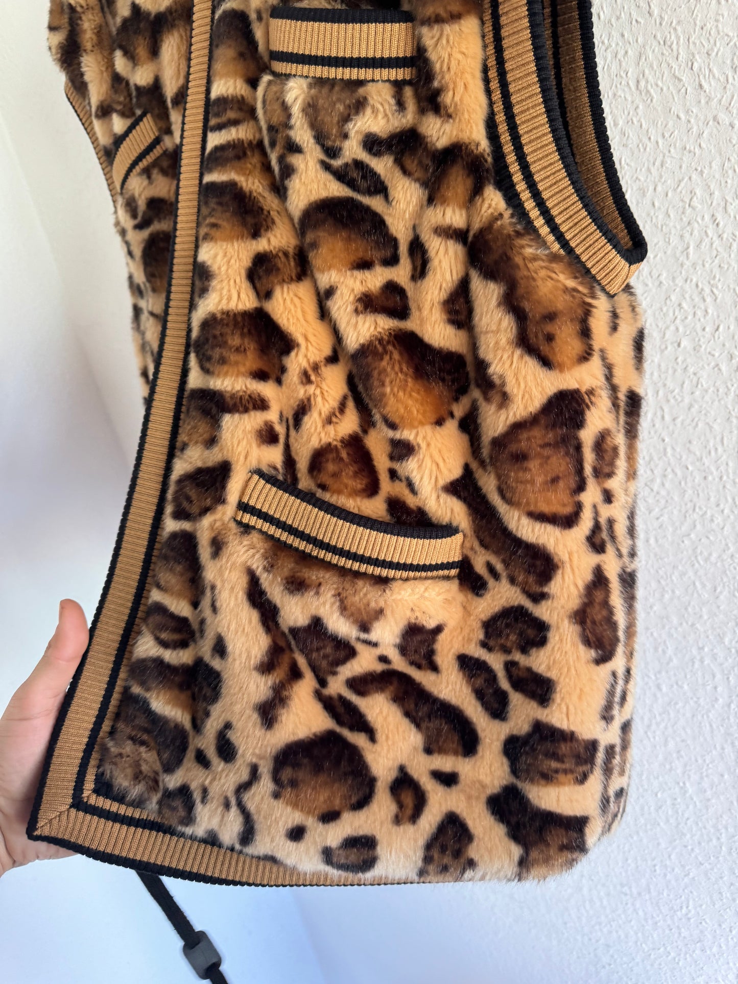 Dolce & Gabbana FW17 Leopard Faux Fur Hooded Vest