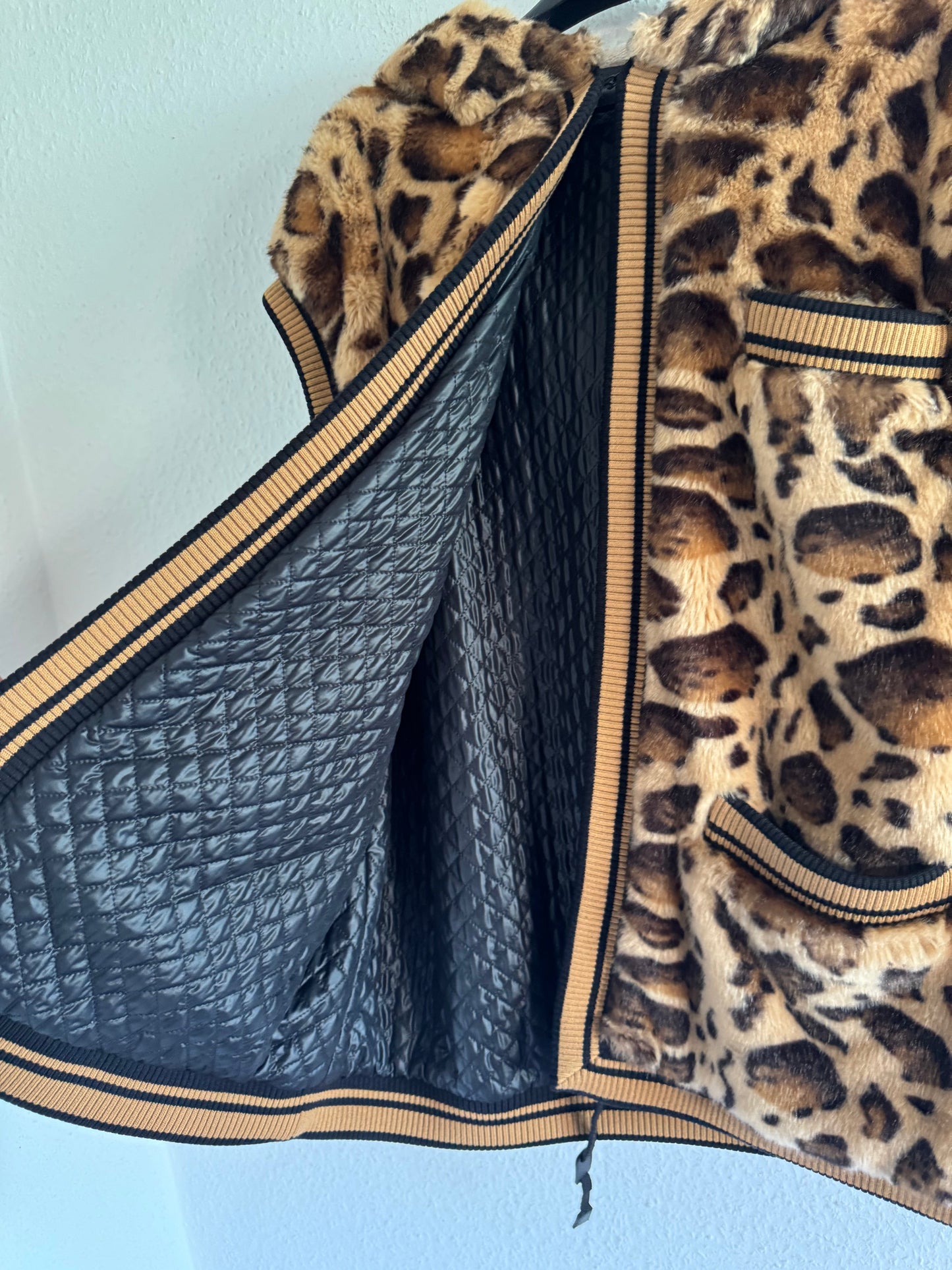 Dolce & Gabbana FW17 Leopard Faux Fur Hooded Vest