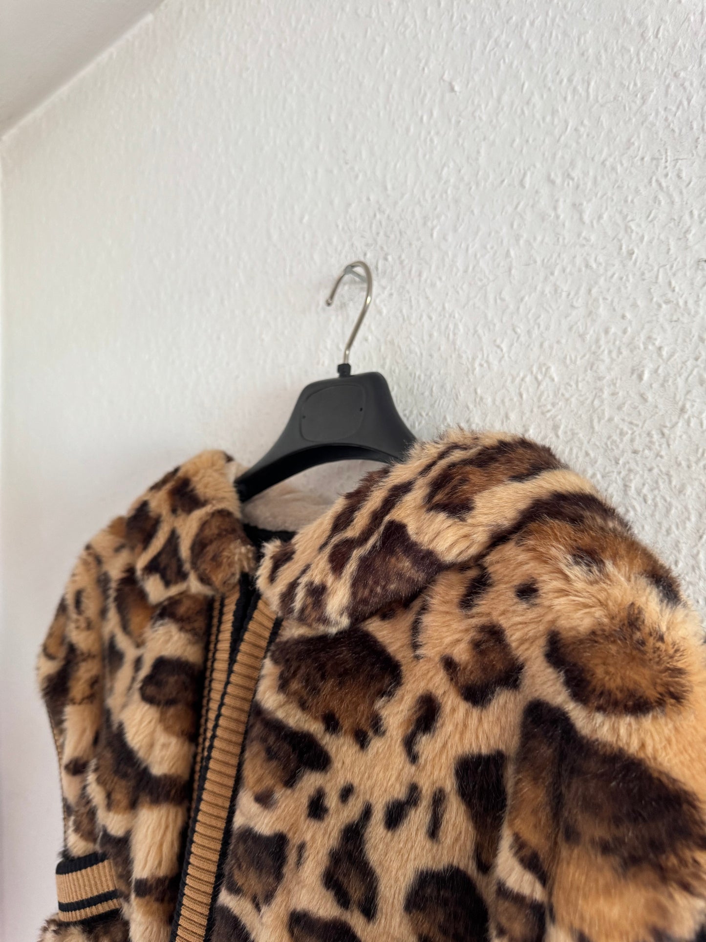 Dolce & Gabbana FW17 Leopard Faux Fur Hooded Vest