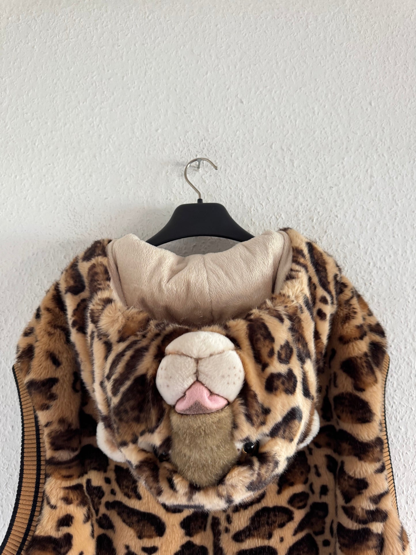 Dolce & Gabbana FW17 Leopard Faux Fur Hooded Vest
