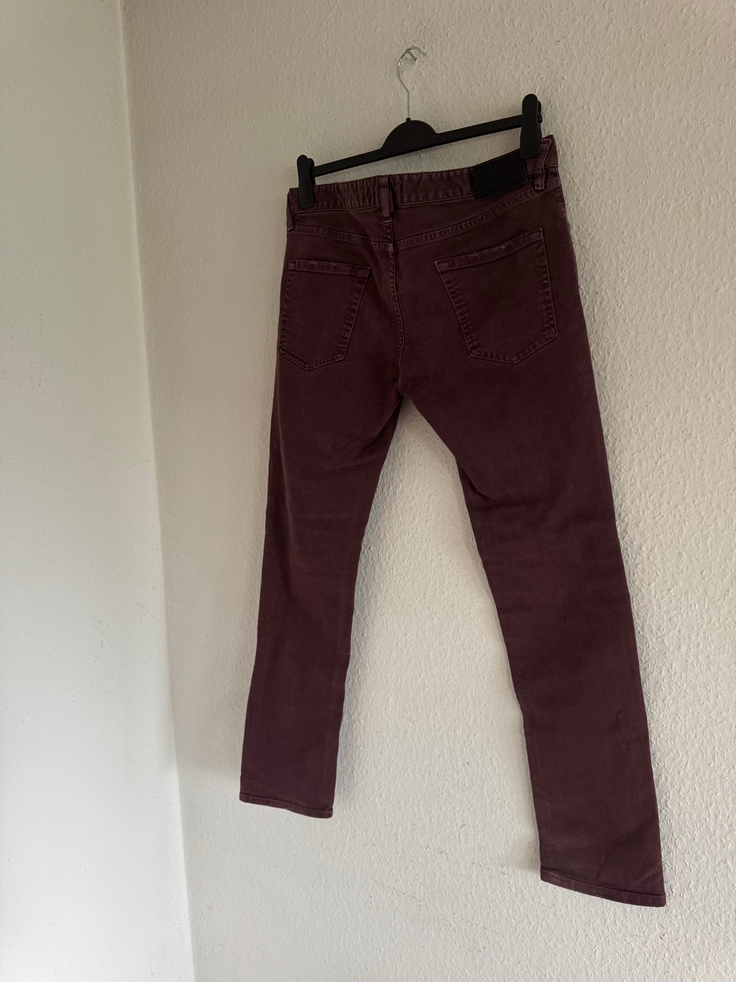 Just Cavalli Burgundy Distressed Slim Jeans