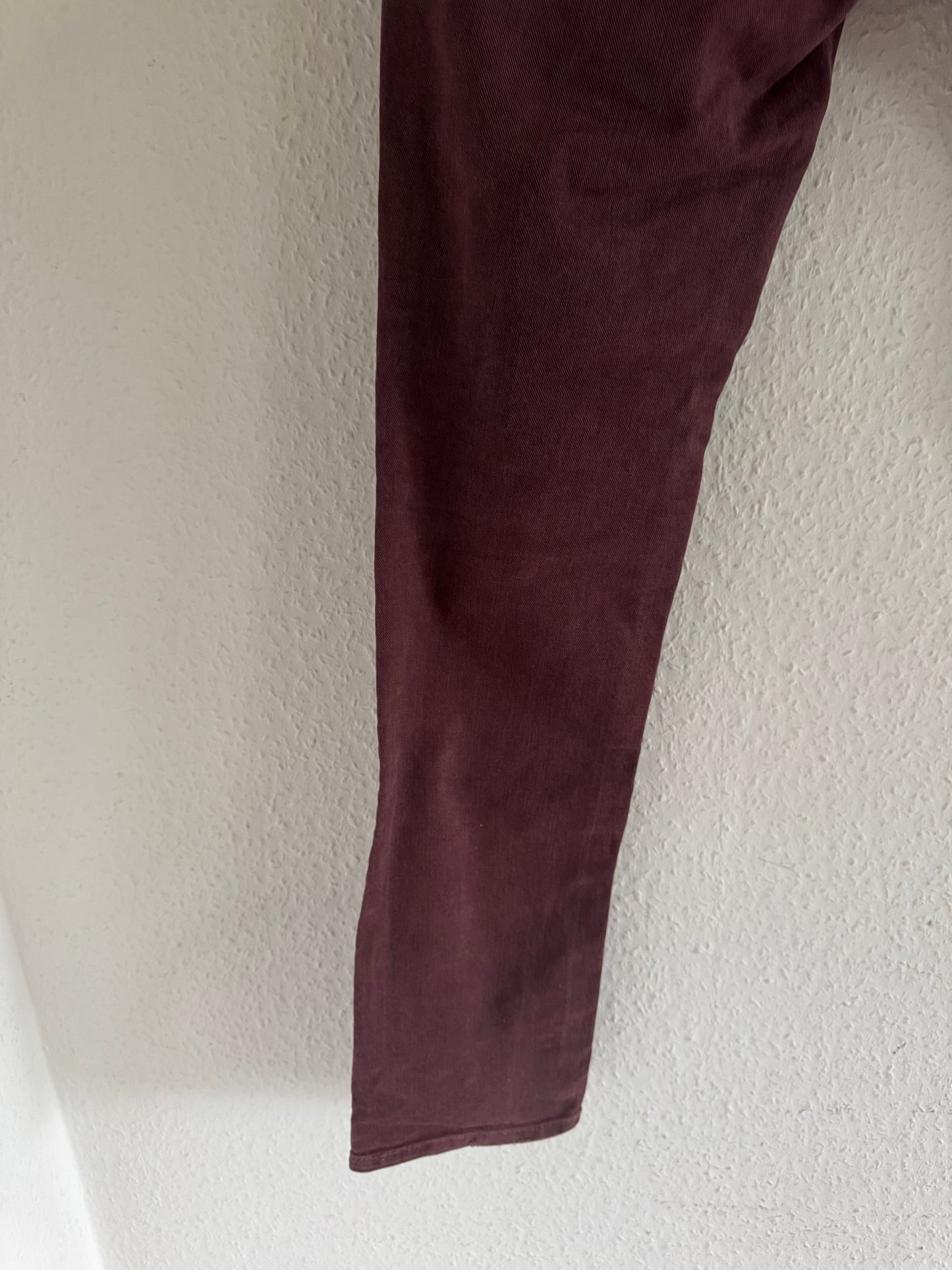 Just Cavalli Burgundy Distressed Slim Jeans