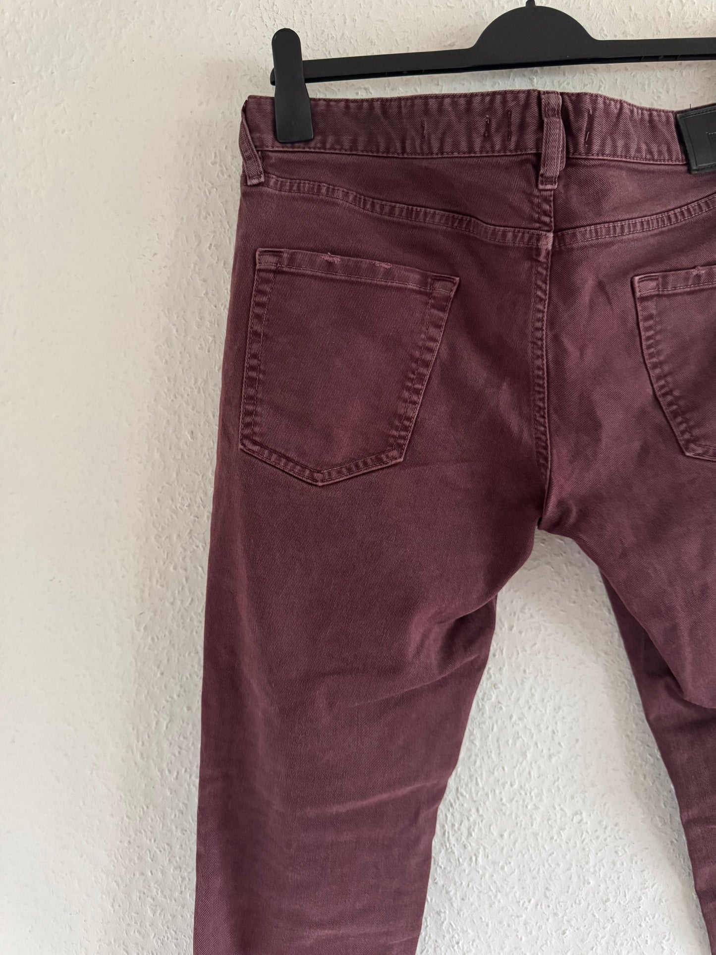 Just Cavalli Burgundy Distressed Slim Jeans