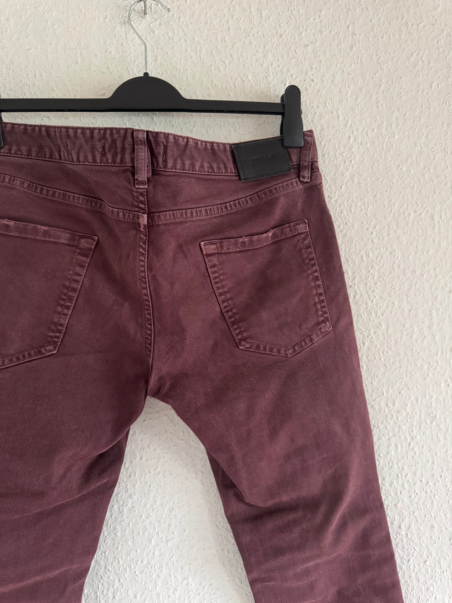 Just Cavalli Burgundy Distressed Slim Jeans