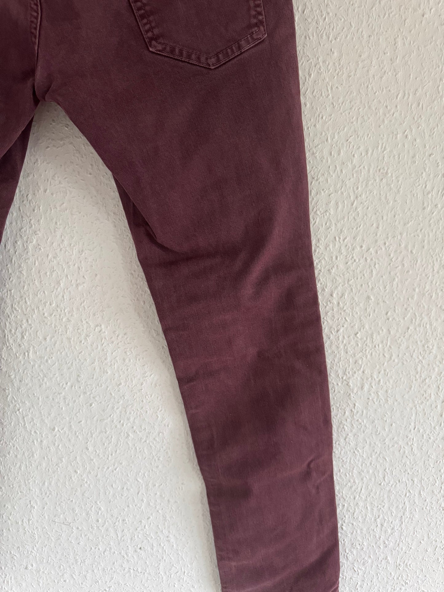 Just Cavalli Burgundy Distressed Slim Jeans
