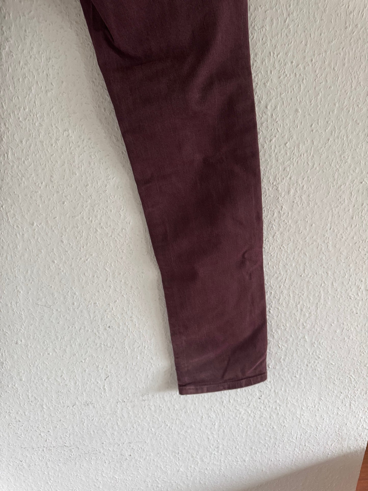 Just Cavalli Burgundy Distressed Slim Jeans