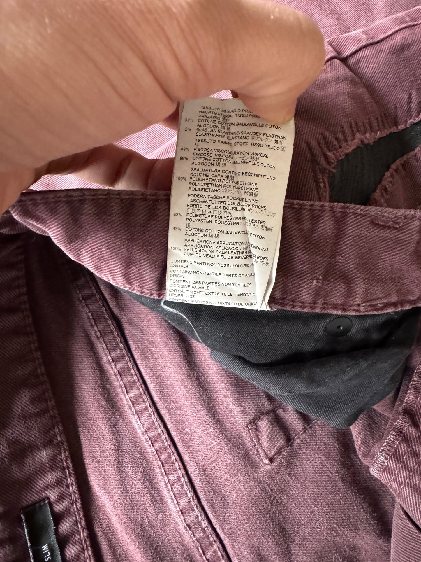 Just Cavalli Burgundy Distressed Slim Jeans