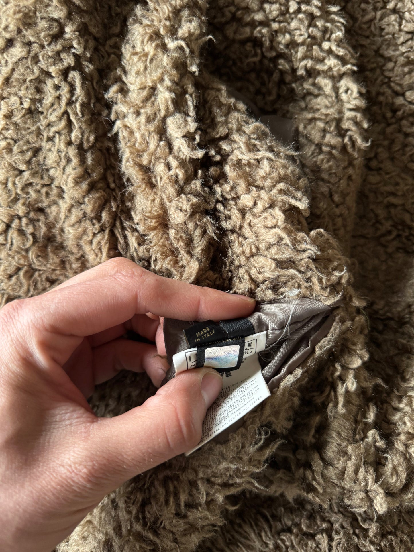 Just Cavalli Decorated Faux Fur Patch Wool Coat