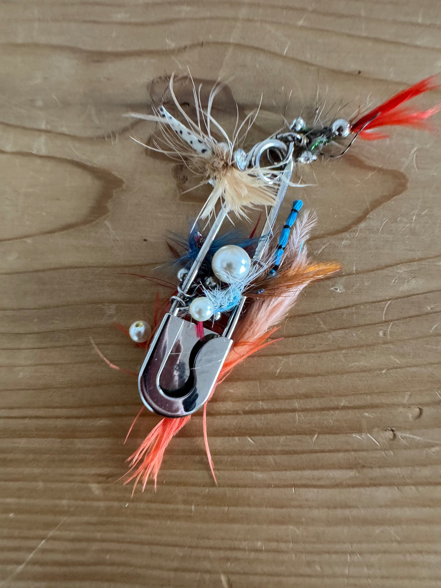 Burberry Feather & Pearl Kilt Pin Charm