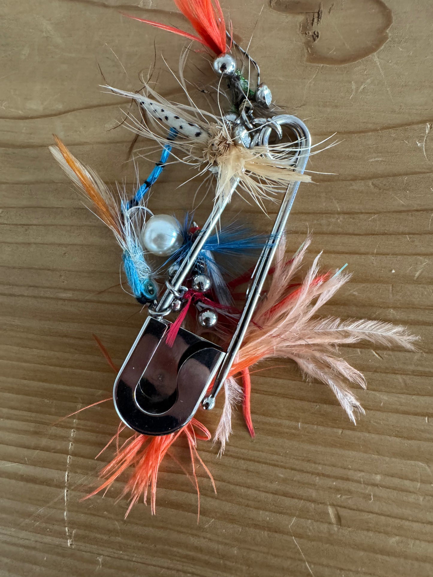 Burberry Feather & Pearl Kilt Pin Charm