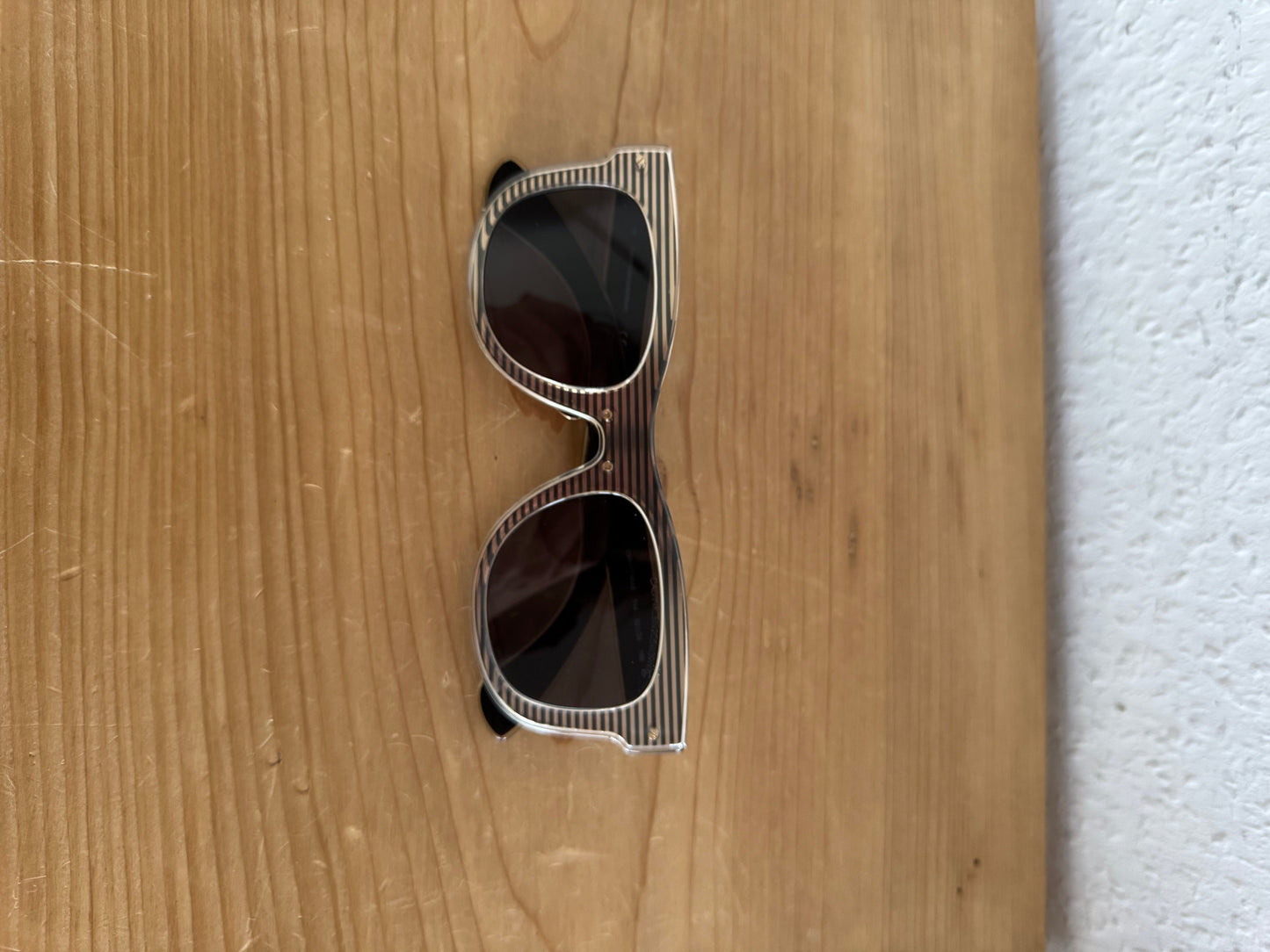 CKNYC1954S Striped Oversized Shield Sunglasses