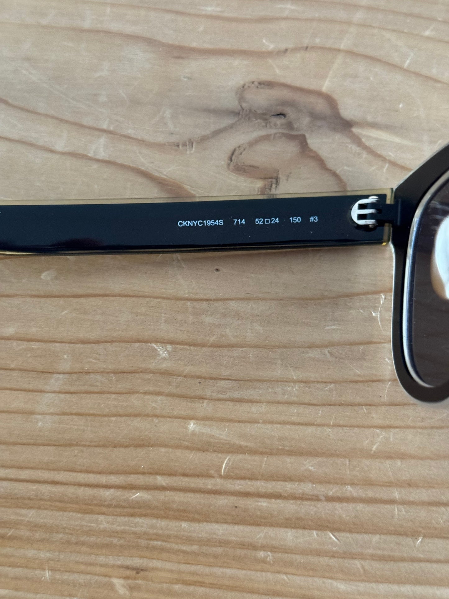 CKNYC1954S Striped Oversized Shield Sunglasses
