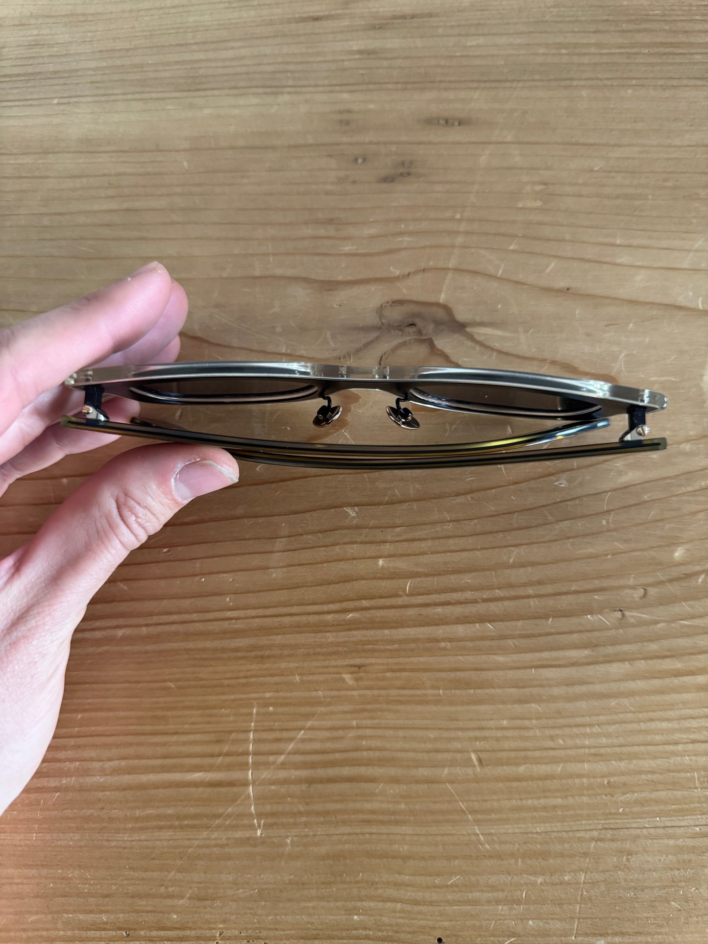 CKNYC1954S Striped Oversized Shield Sunglasses