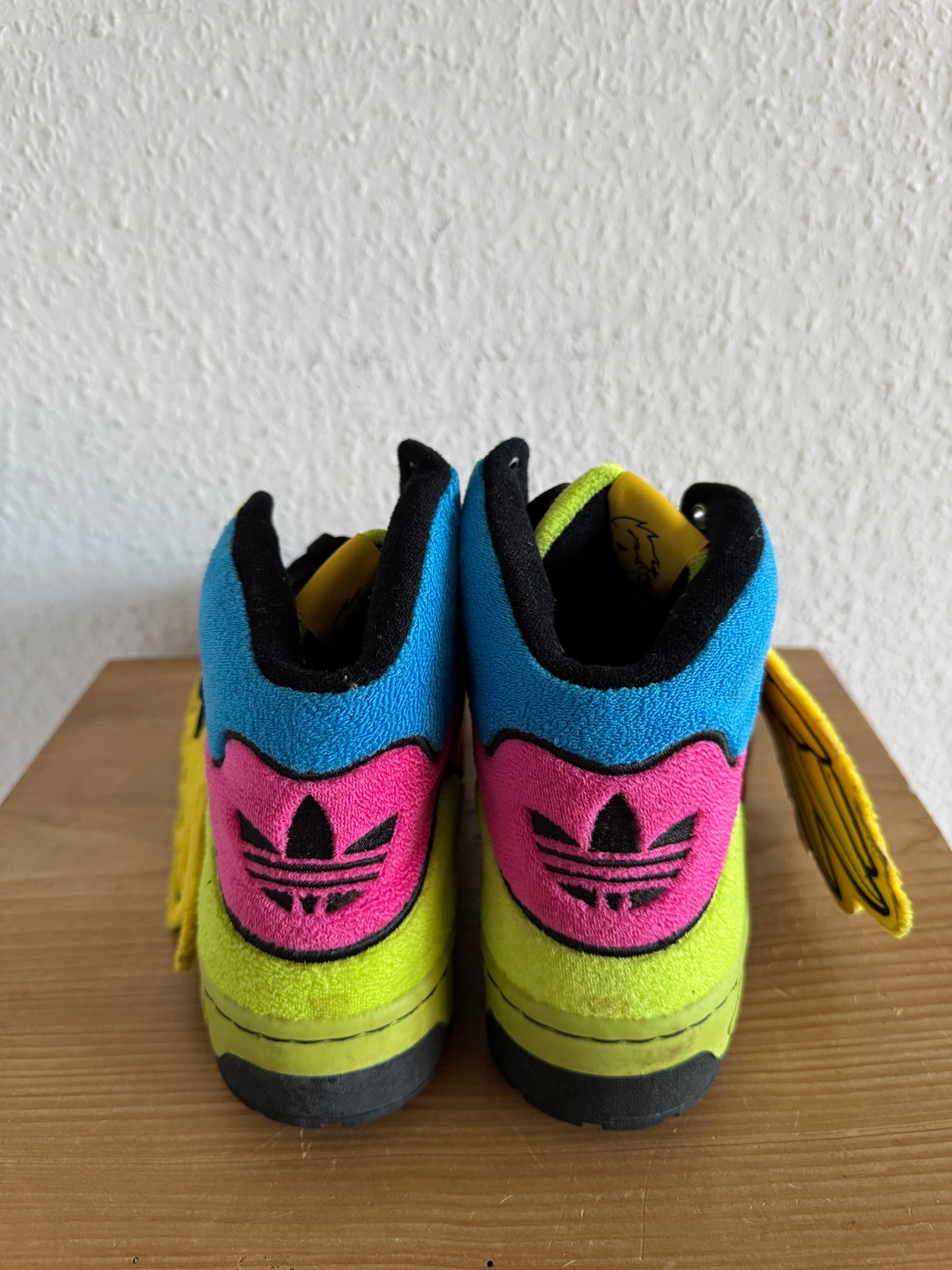 Adidas × Jeremy Scott Winged Rainbow Fleece High Top Sneakers