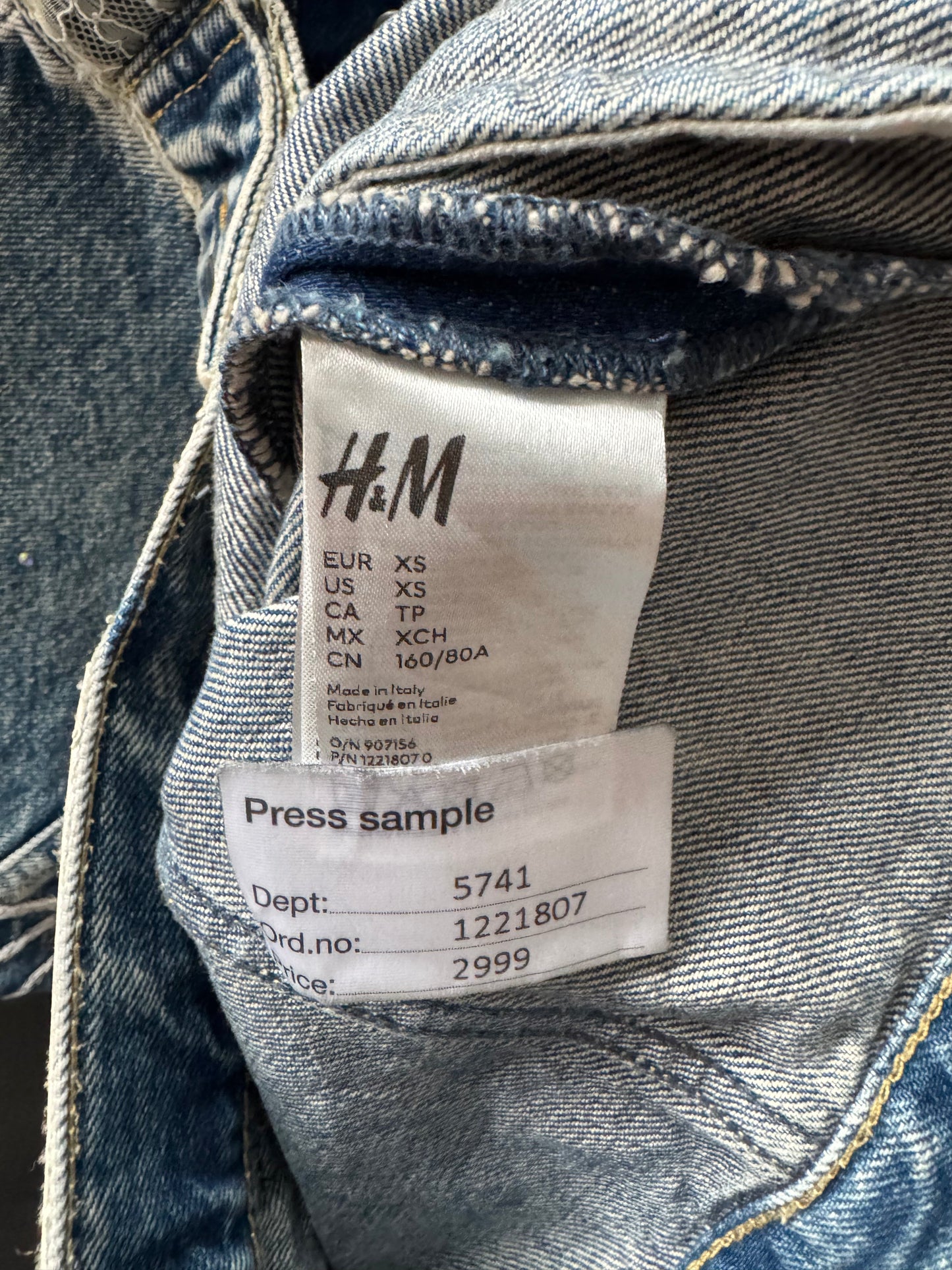 H&M × Jean-Michel Basquiat × Who Decides War Distressed Rhinestone Denim Jacket