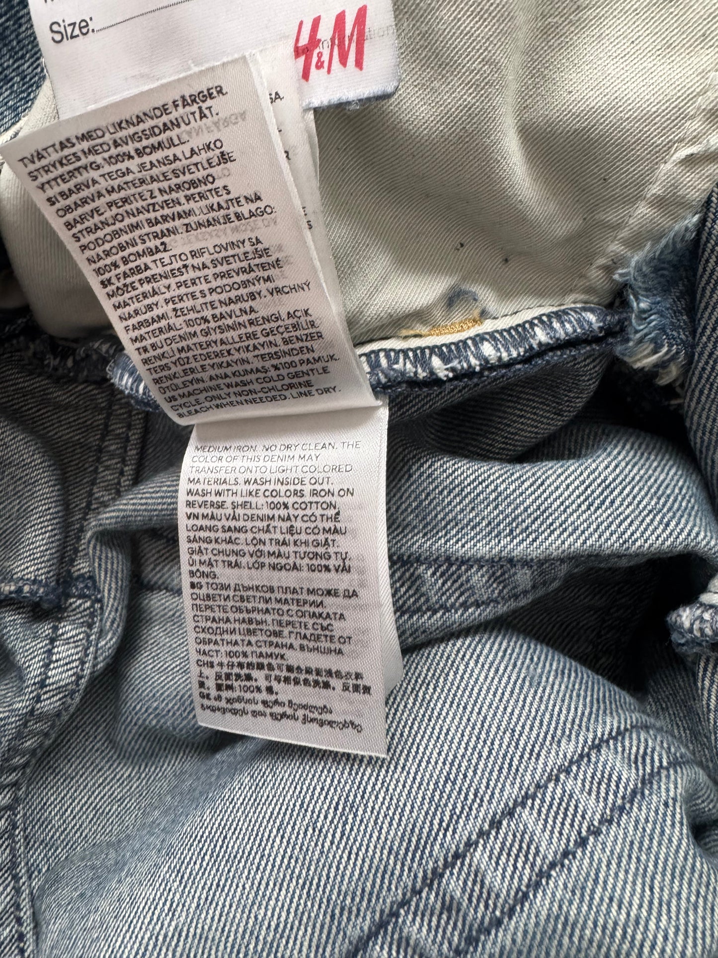 H&M × Jean-Michel Basquiat × Who Decides War Distressed Rhinestone Graphic Denim Jeans