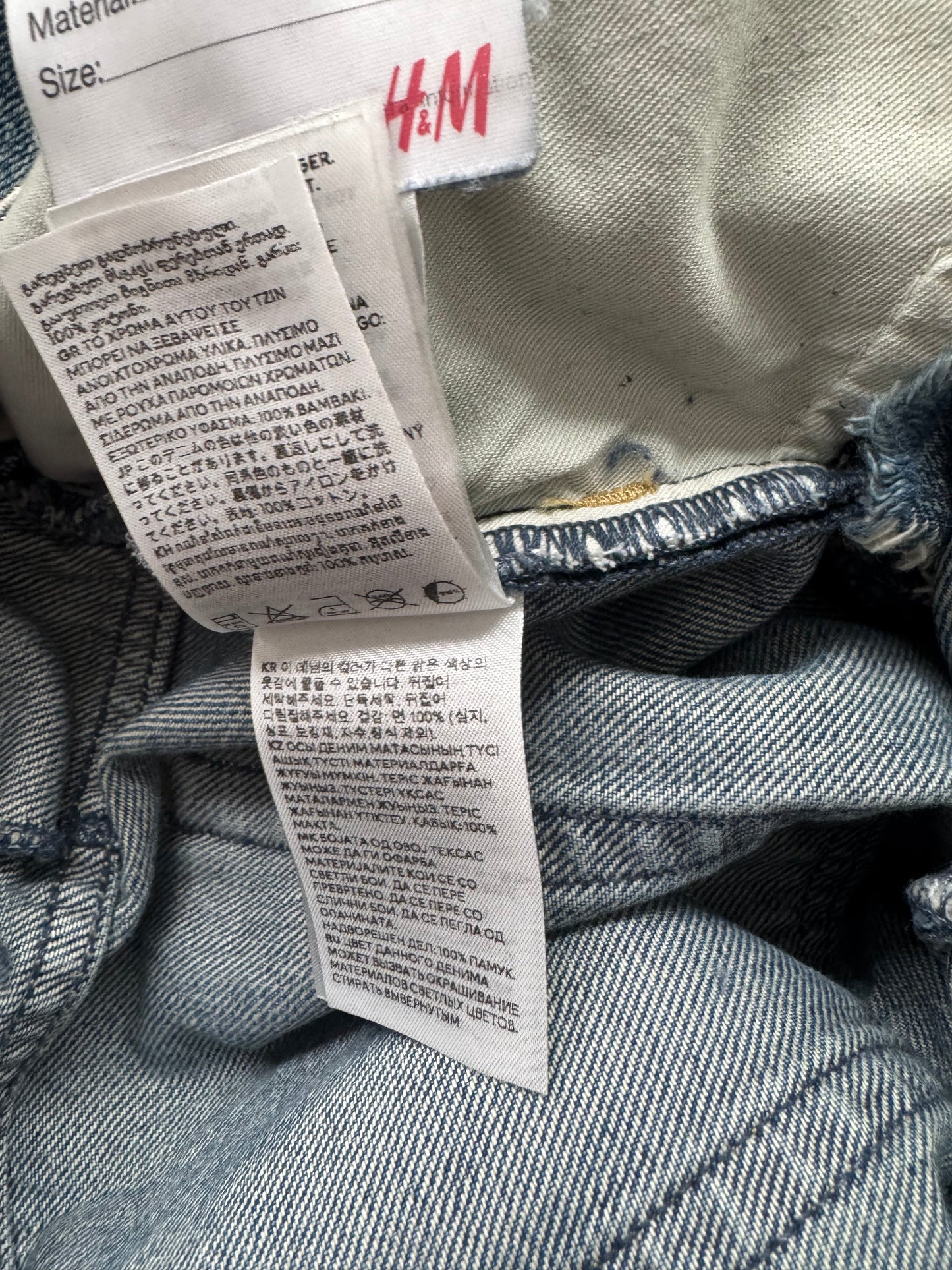 H&M × Jean-Michel Basquiat × Who Decides War Distressed Rhinestone Graphic Denim Jeans