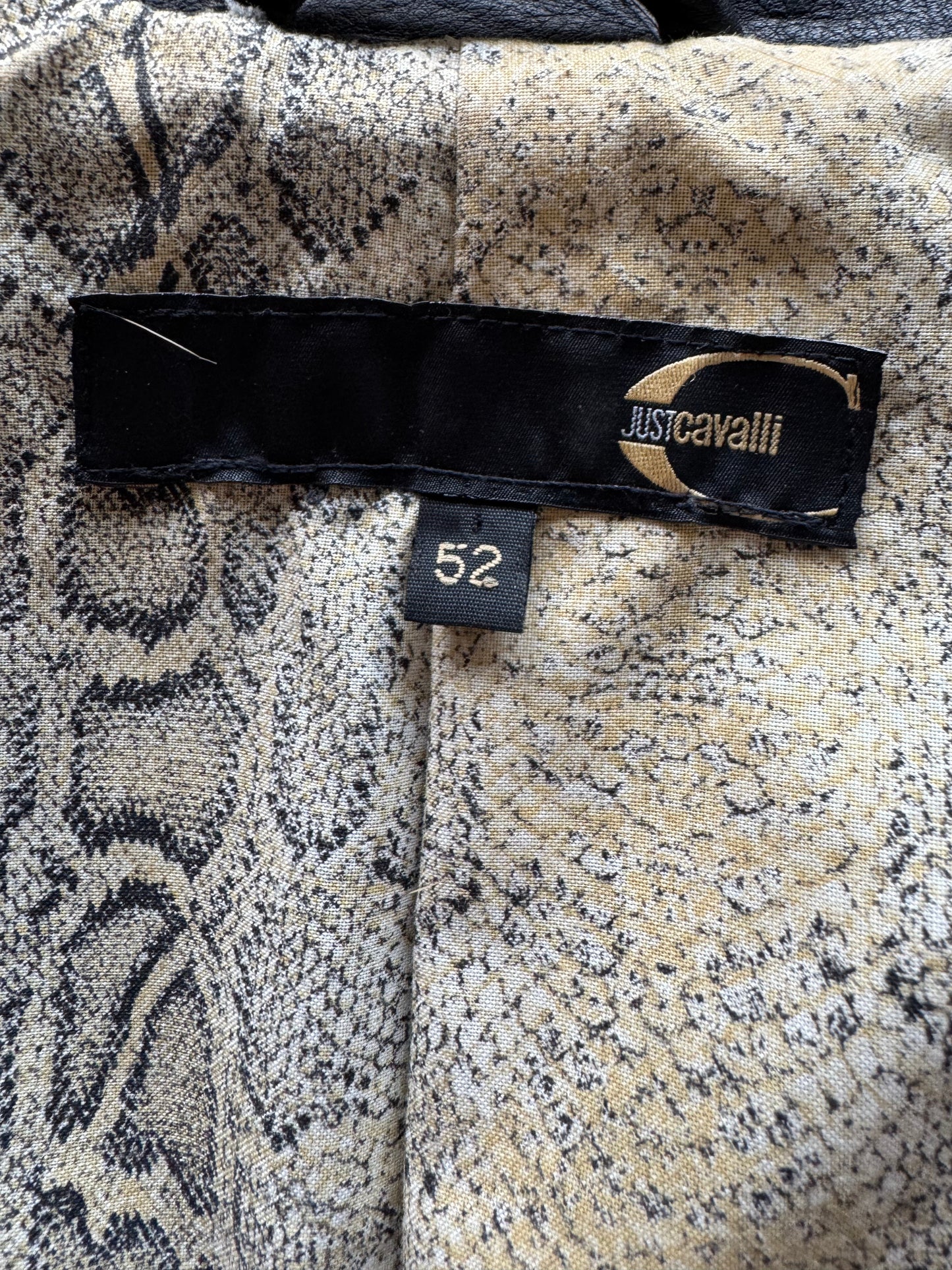 Just Cavalli Leather Blazer Heavyweight Tailored Jacket
